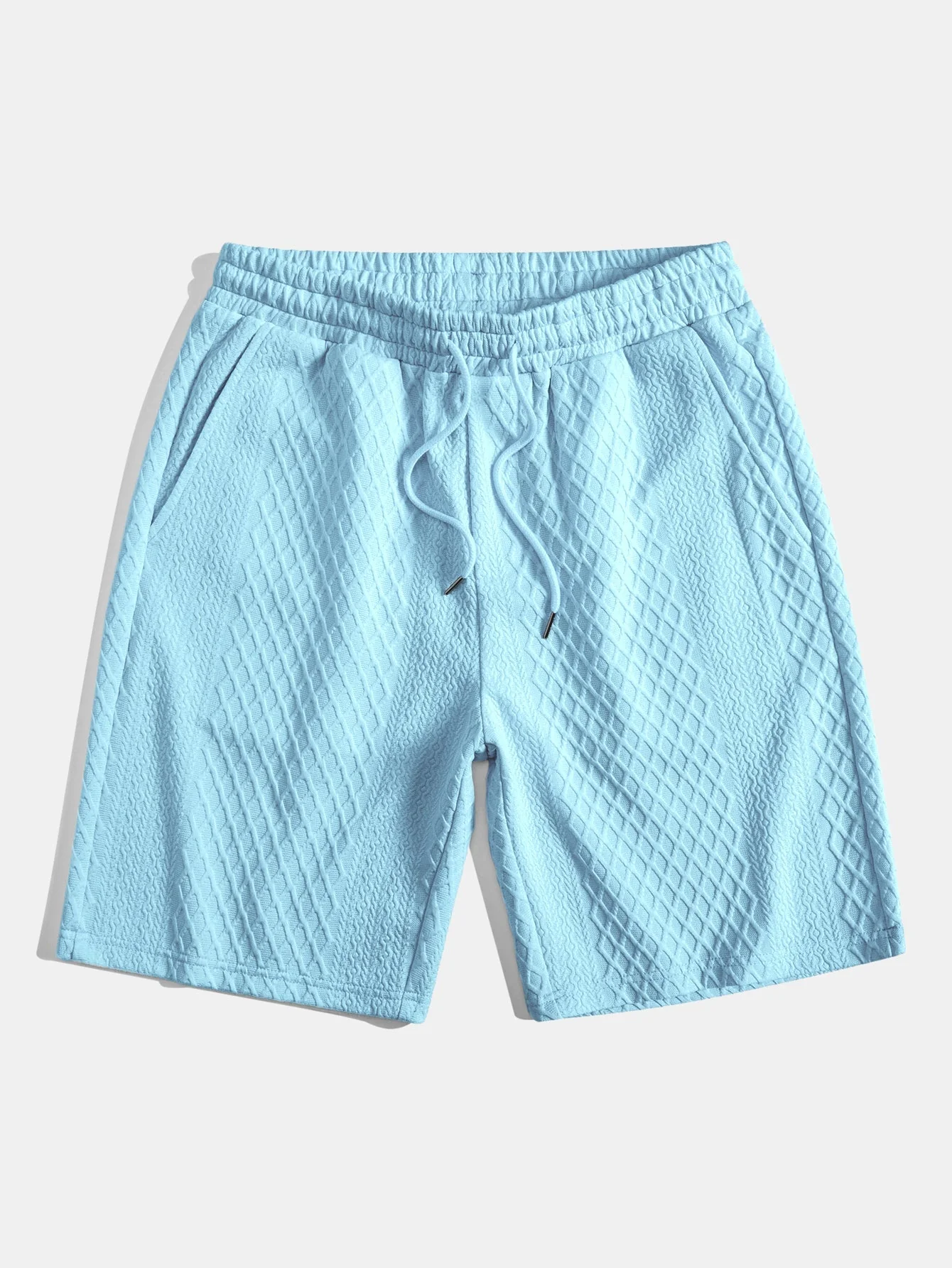 Adelin® | 3 Pieces Diamond Geometric Jacquard Drawstring Shorts - Image 15