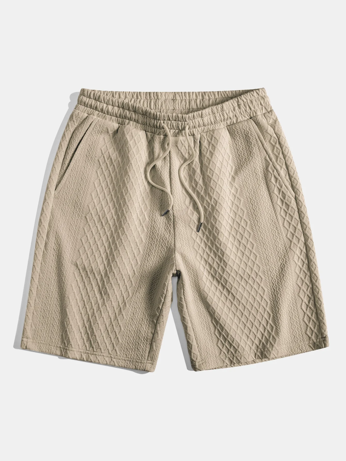 Adelin® | 3 Pieces Diamond Geometric Jacquard Drawstring Shorts - Image 5