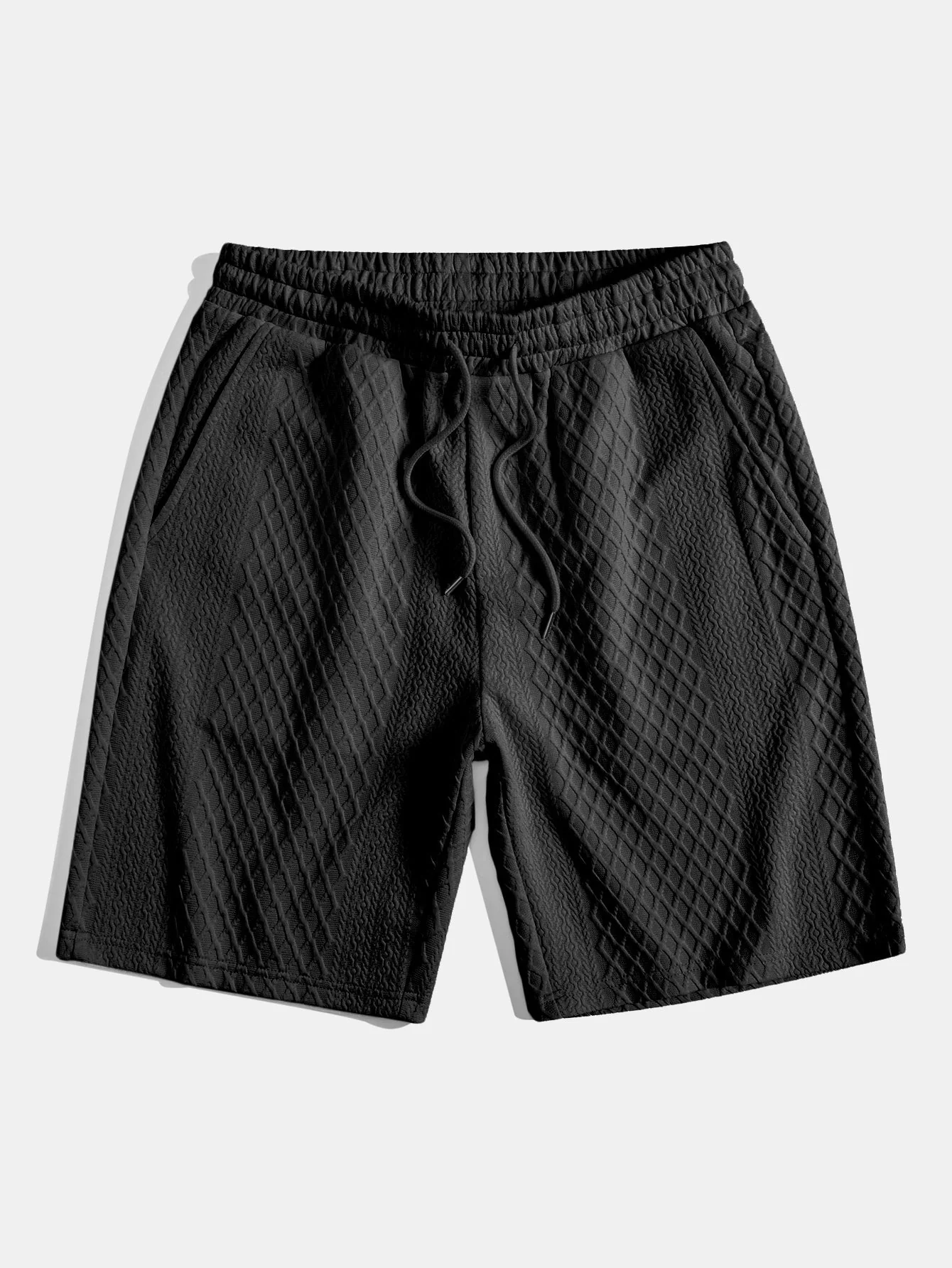 Adelin® | 3 Pieces Diamond Geometric Jacquard Drawstring Shorts - Image 7