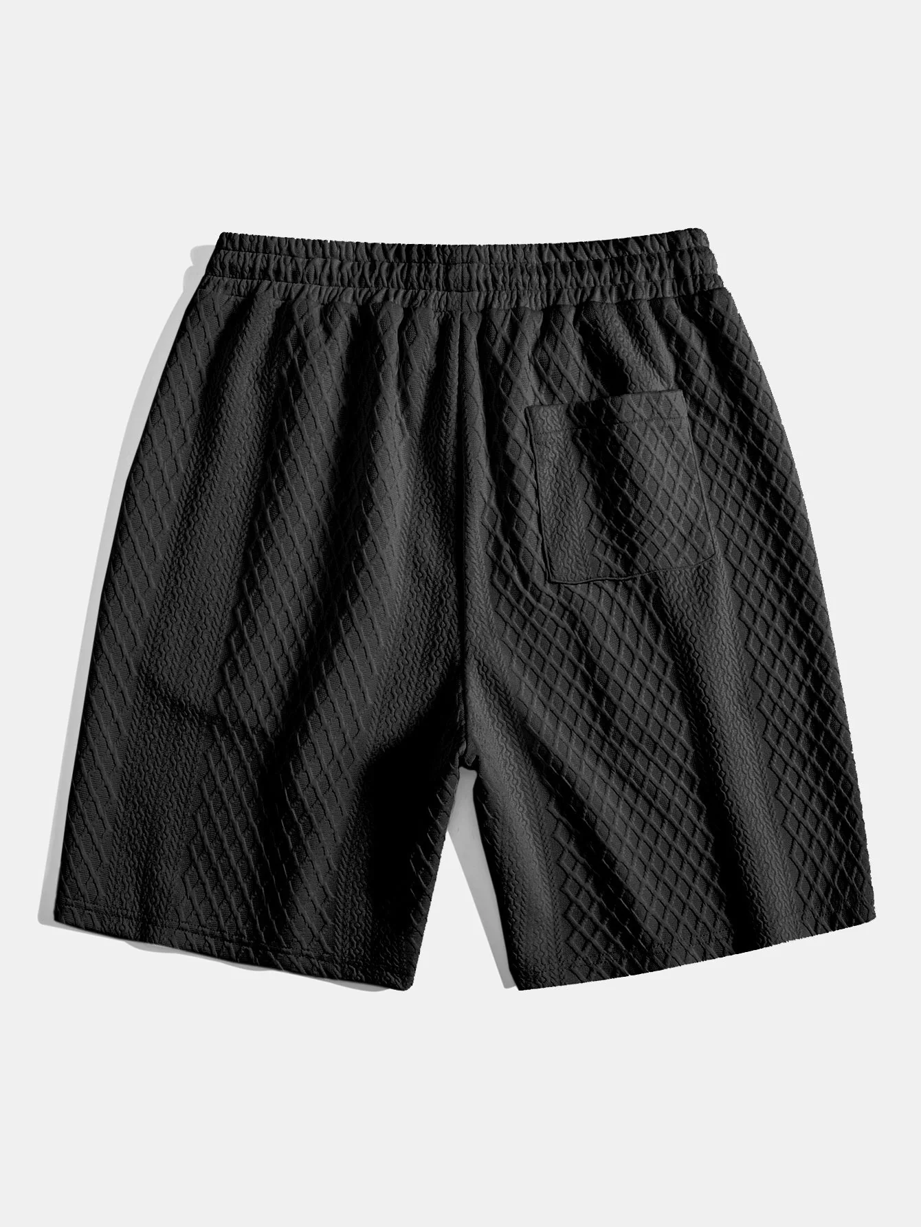 Adelin® | 3 Pieces Diamond Geometric Jacquard Drawstring Shorts - Image 8