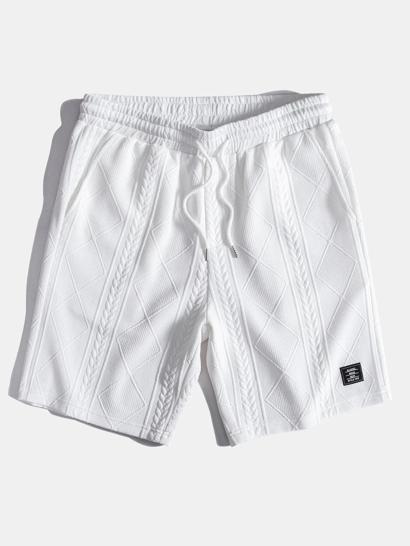 Adelphius® | 3 Pieces Geometric Jacquard Drawstring Shorts - Image 4