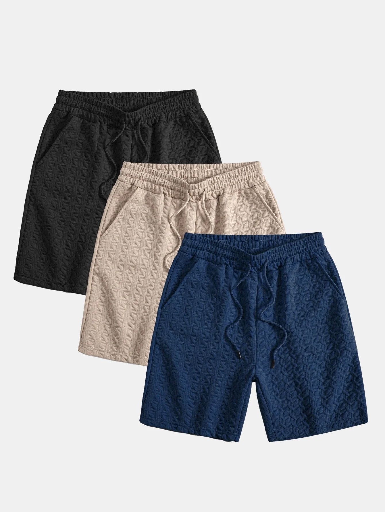Ademar® | 3 Pieces Geometric Jacquard Shorts - Image 2