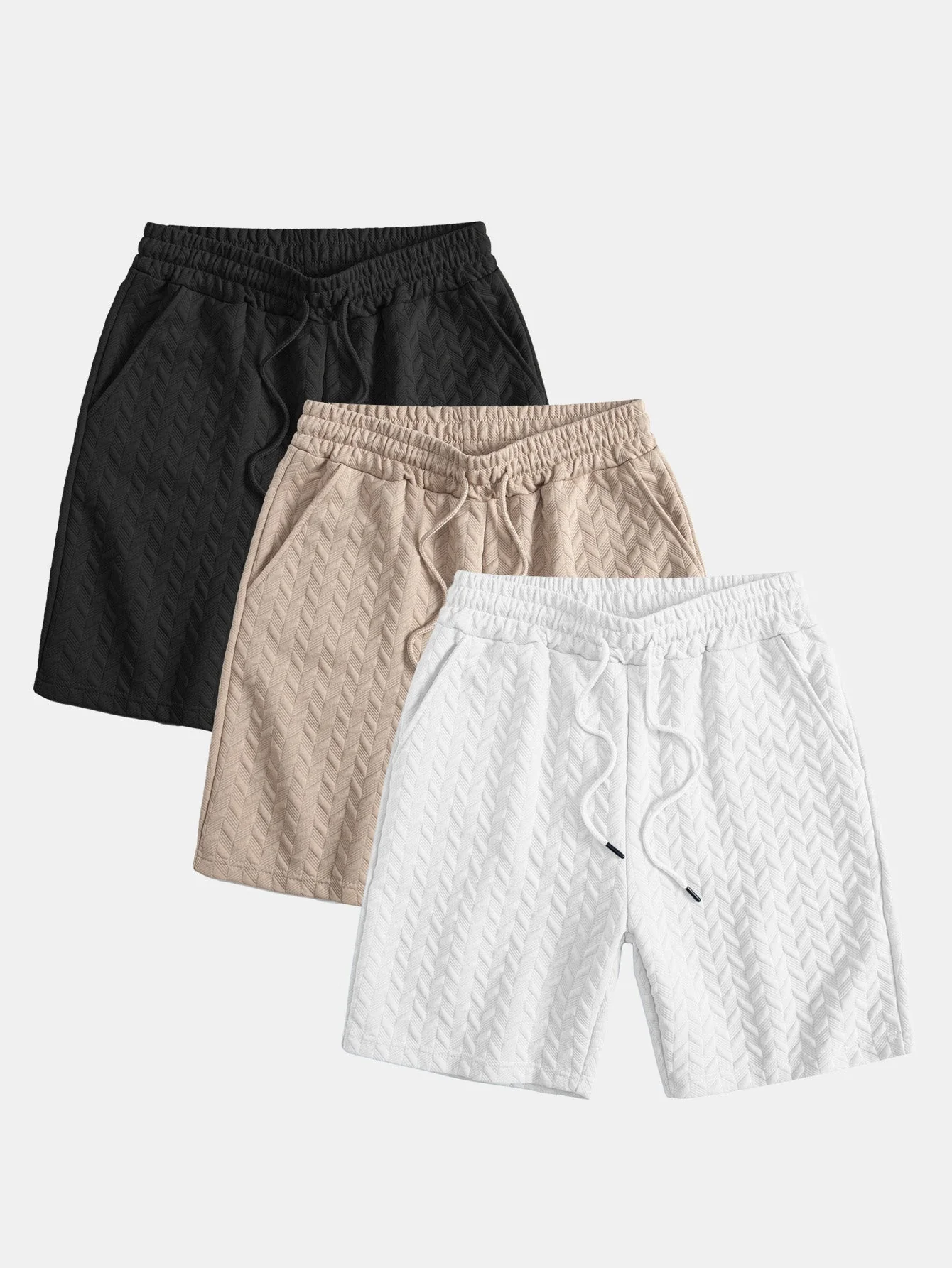 Ademar® | 3 Pieces Geometric Jacquard Shorts - Image 4