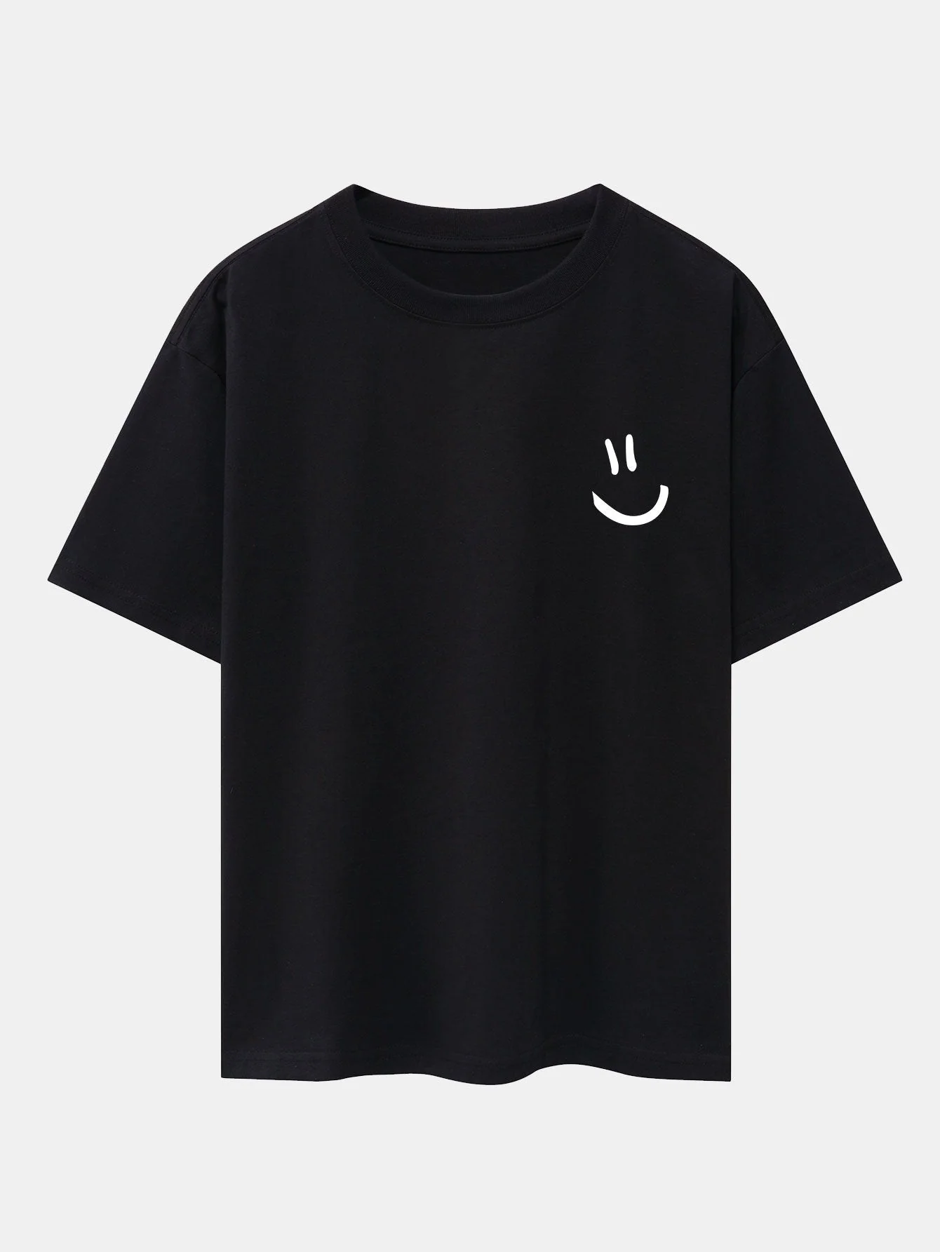 Adney® | 3 Pieces Smiley Face Print Drop Shoulder Oversize T-Shirts - Image 4