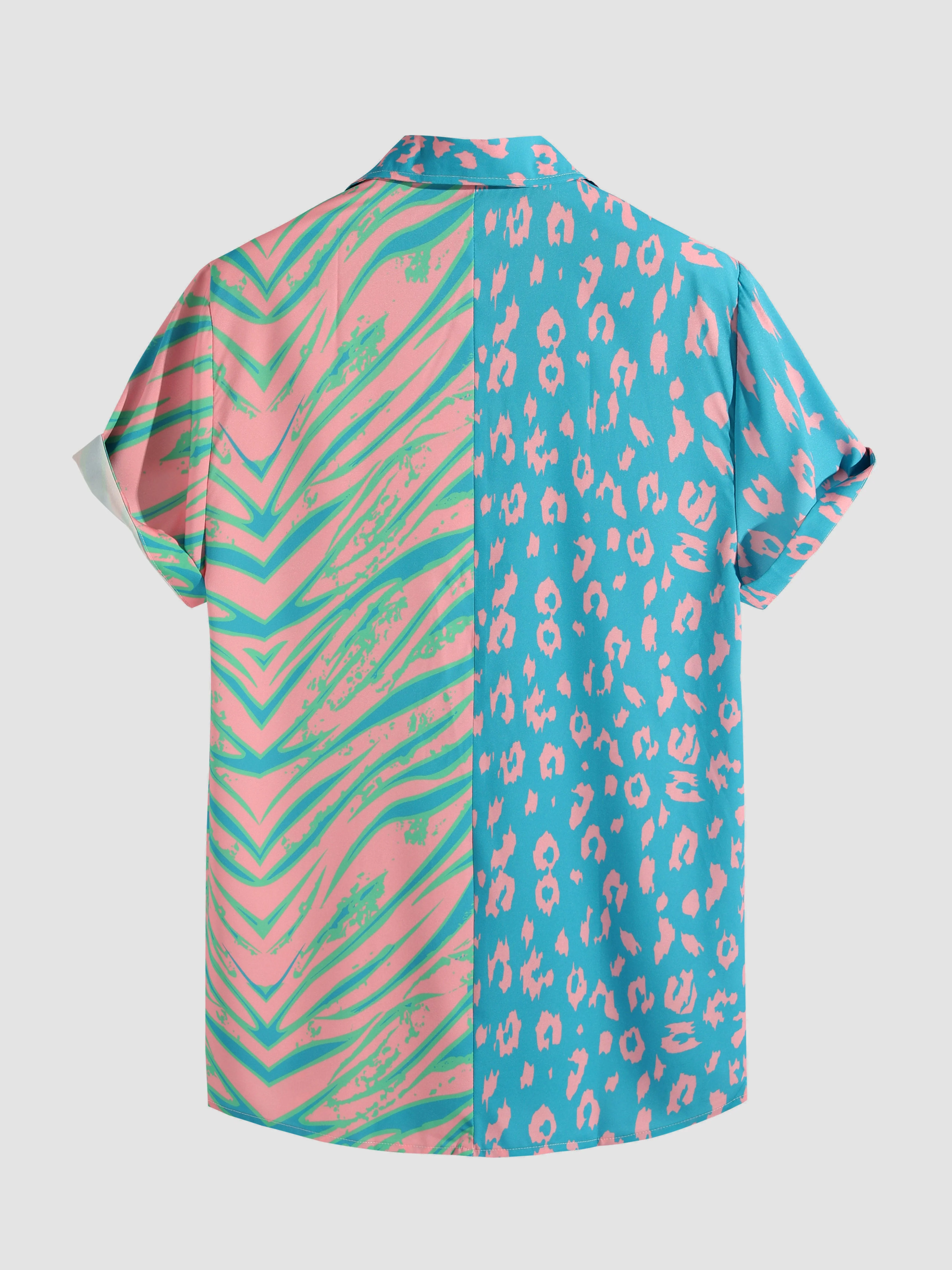 Adolfo® | Animal Pattern Print Patchwork Shirts - Image 2