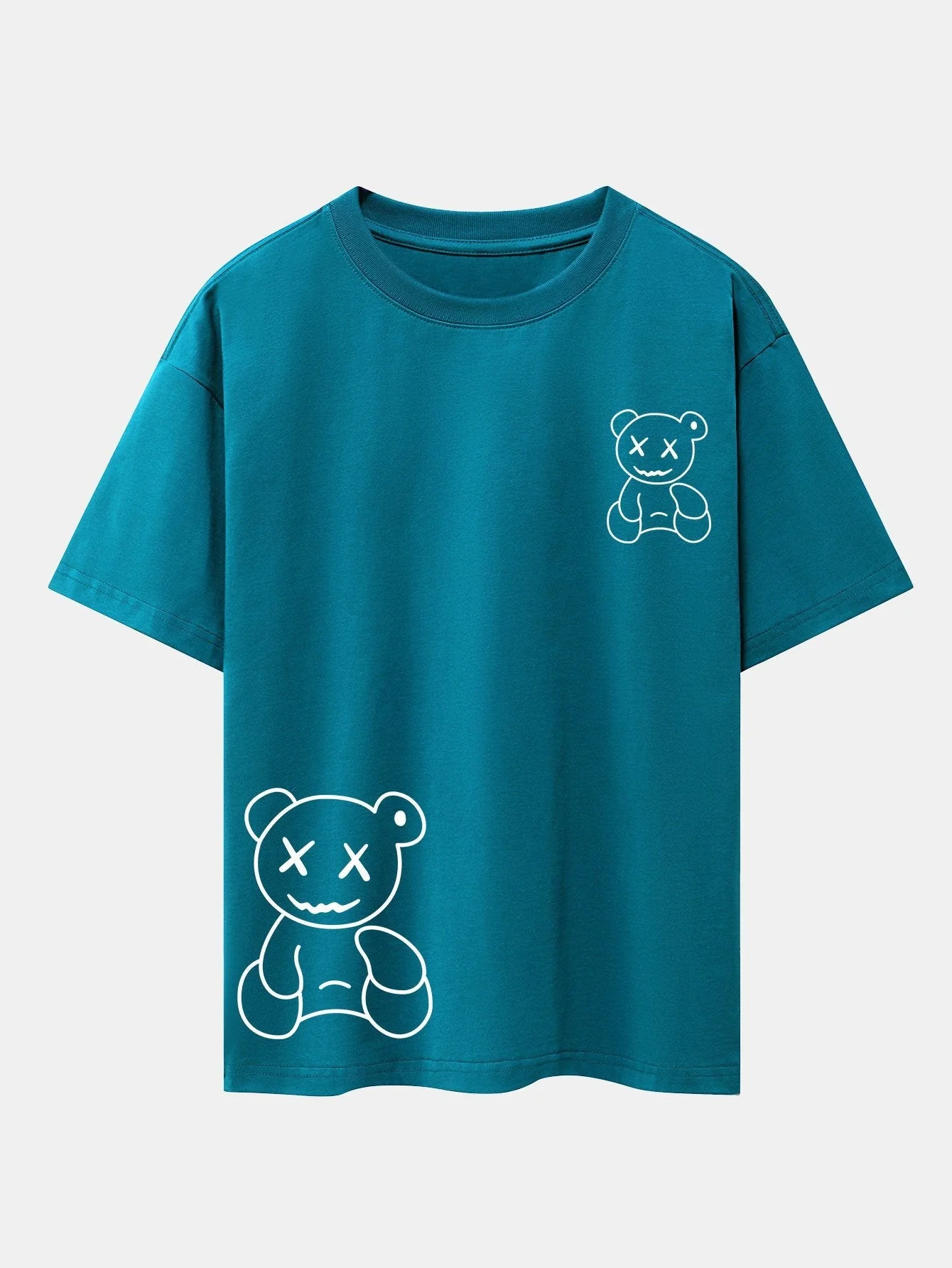 Adolfo® | Bear line Print Drop Shoulder Oversize T-Shirt - Image 10
