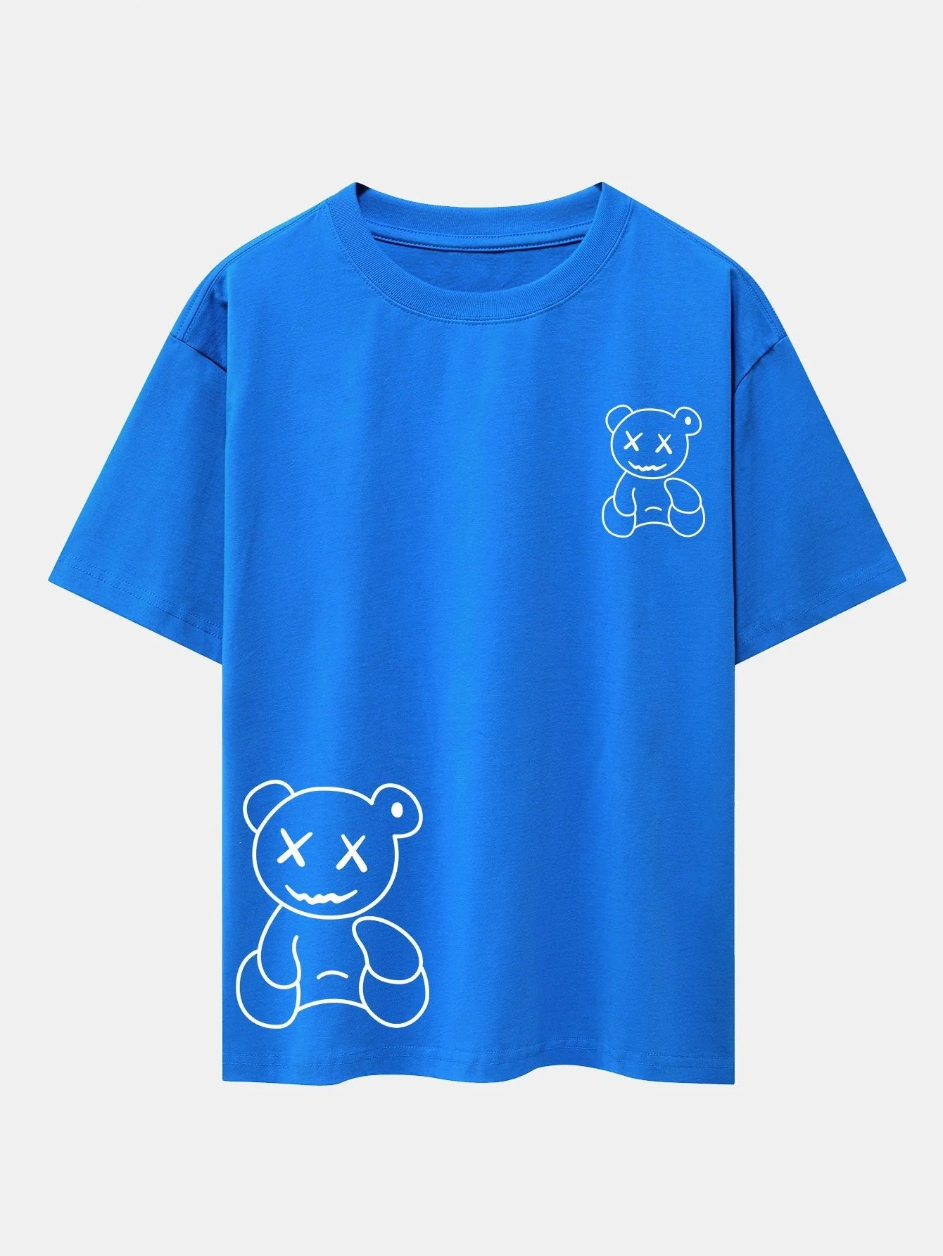 Adolfo® | Bear line Print Drop Shoulder Oversize T-Shirt - Image 12
