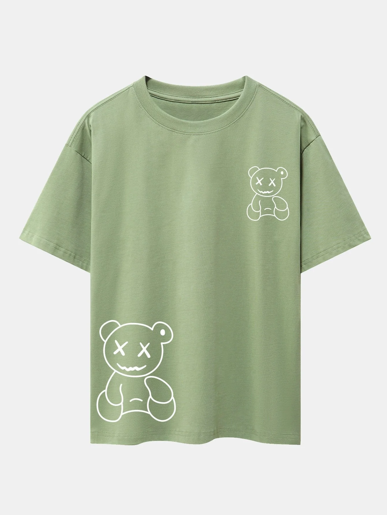 Adolfo® | Bear line Print Drop Shoulder Oversize T-Shirt - Image 13