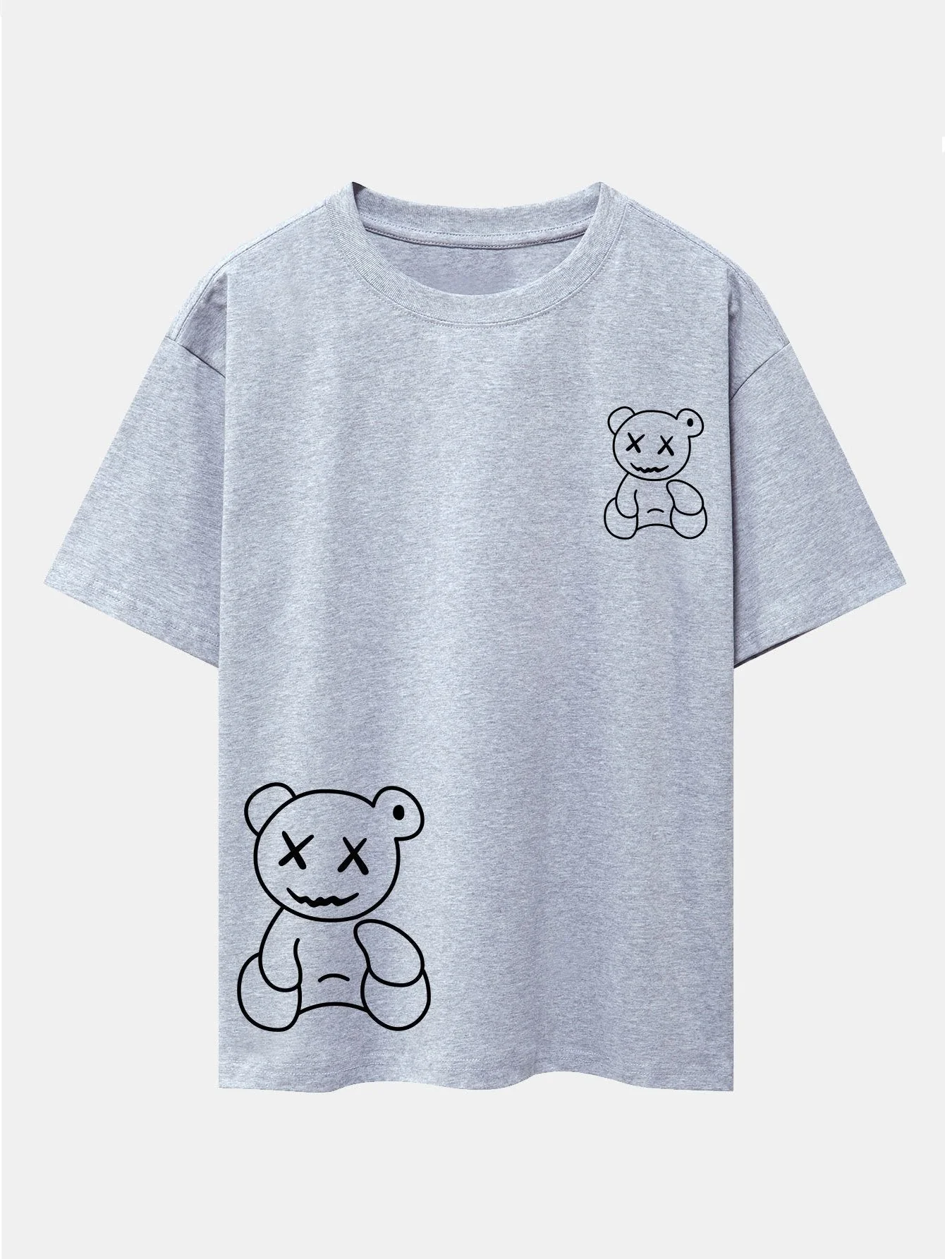 Adolfo® | Bear line Print Drop Shoulder Oversize T-Shirt - Image 8