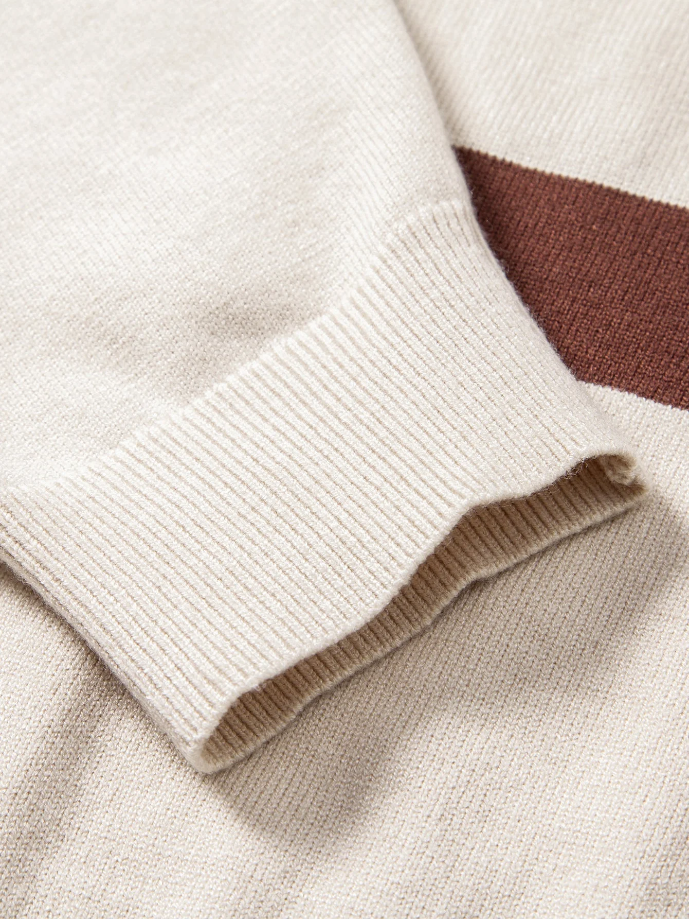 Adolfo® | Long Sleeve Stripe Knit Polo Shirt - Image 4