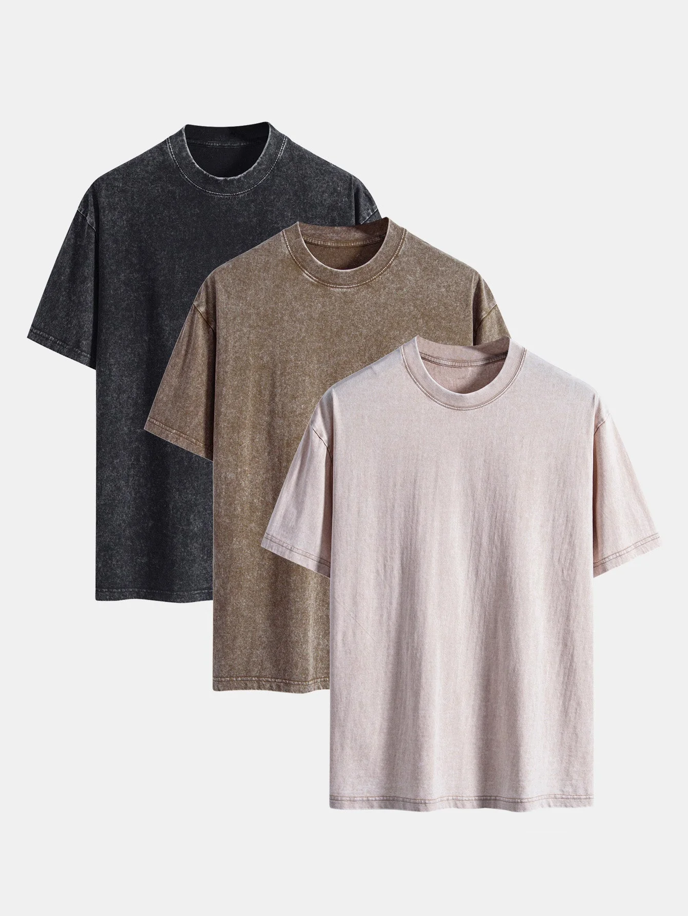 Adonai® | 3 Pieces Washed Distressed Drop Shoulder T-Shirt - Image 3