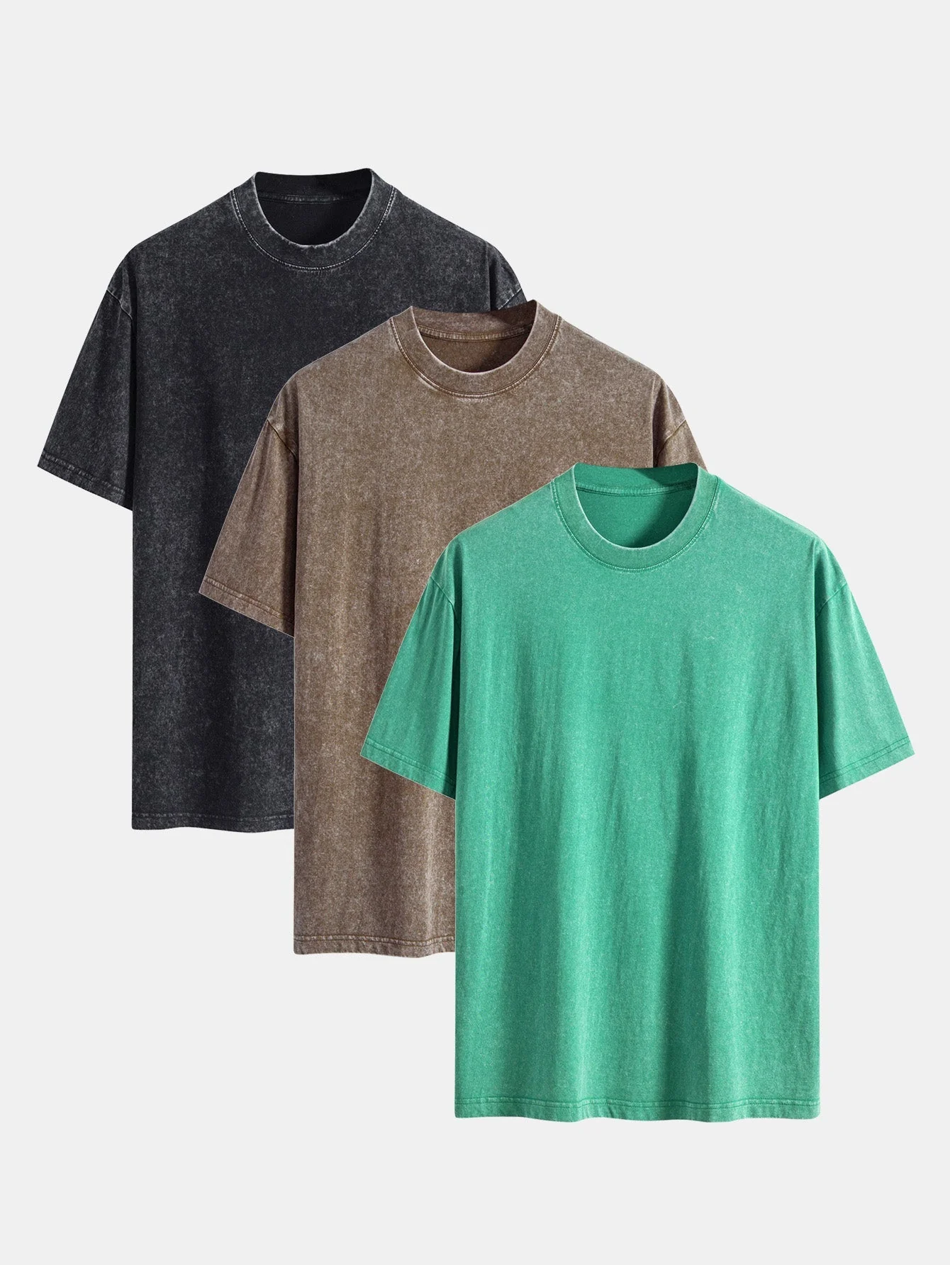 Adonai® | 3 Pieces Washed Distressed Drop Shoulder T-Shirt - Image 4