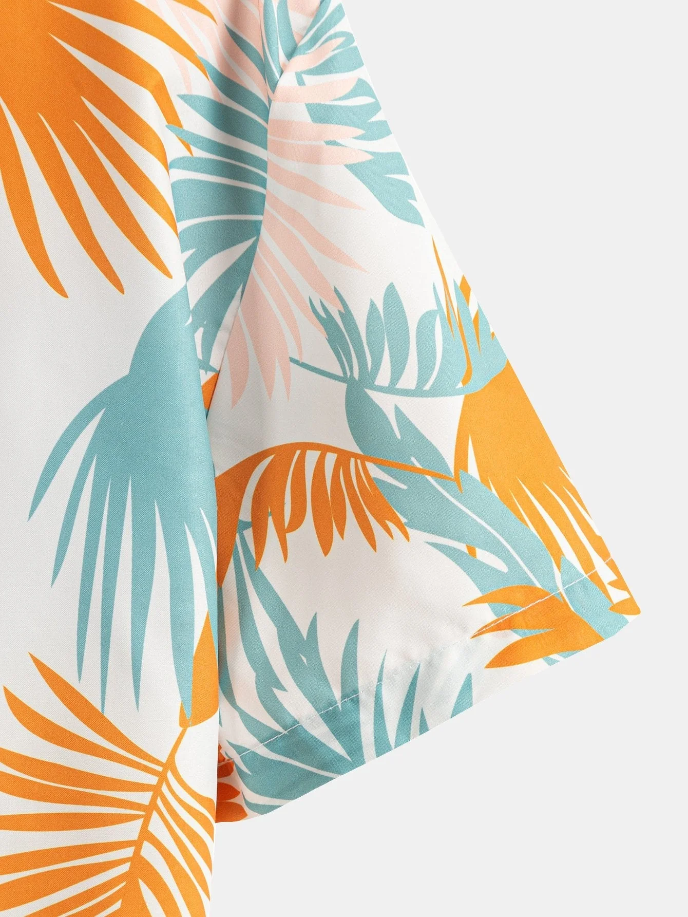 Adrastos® | Leaf Print Button Up Shirt & Man Mid Length Drawstring Swim Shorts - Image 14
