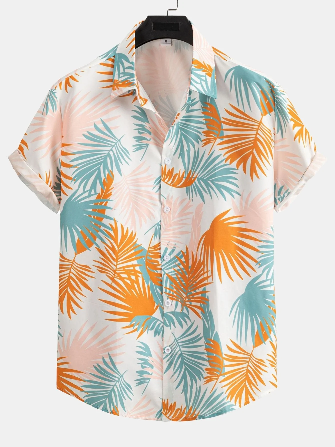 Adrastos® | Leaf Print Button Up Shirt & Man Mid Length Drawstring Swim Shorts - Image 4