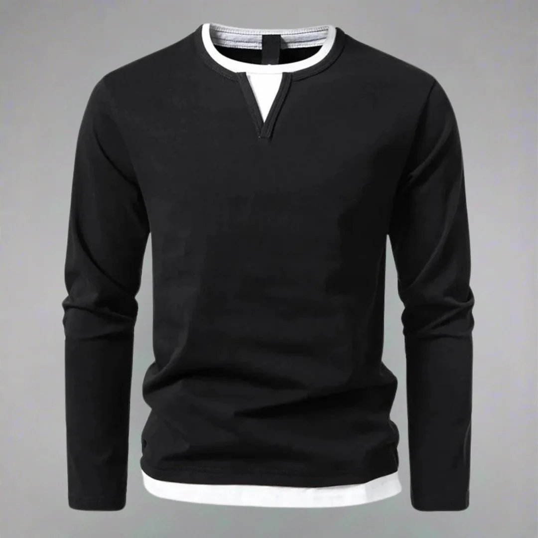 Adrián® | Long Sleeve V-Neck T-Shirt, Modern Style - Image 2