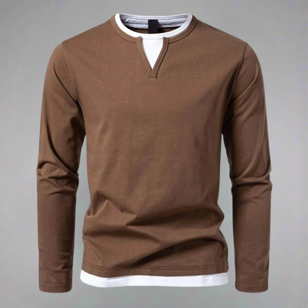 Adrián® | Long Sleeve V-Neck T-Shirt, Modern Style - Image 3