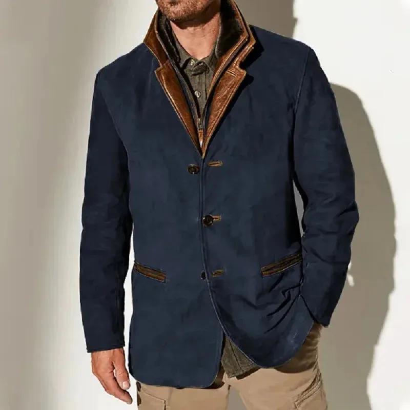 Adrian® | Single-Breasted Retro Jacket With Lapels And Button Placket For Men - Image 2
