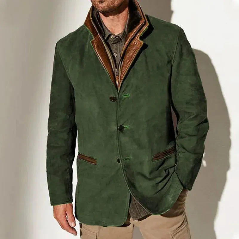 Adrian® | Single-Breasted Retro Jacket With Lapels And Button Placket For Men - Image 4