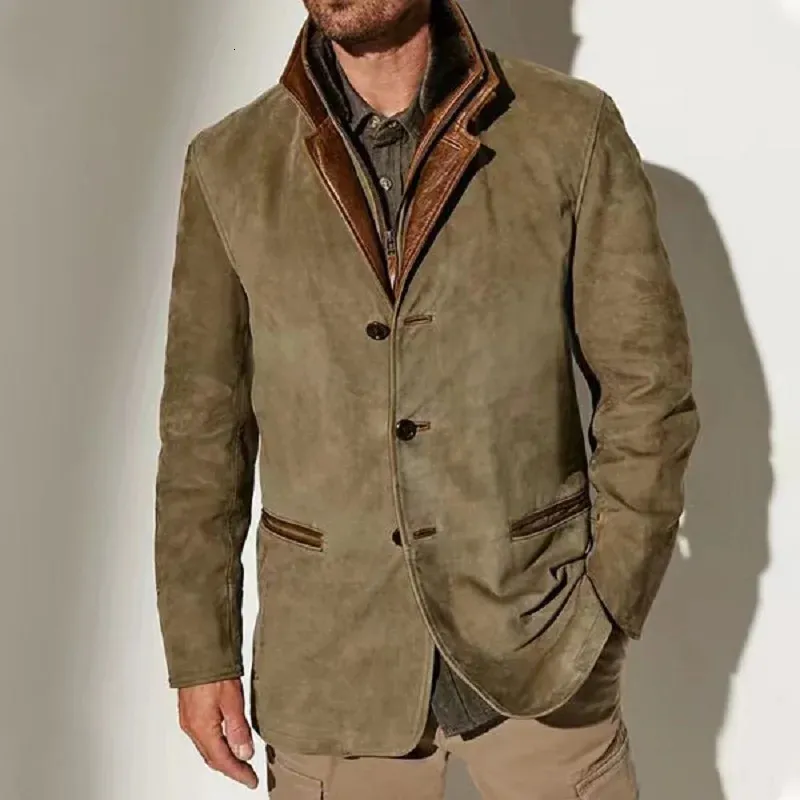 Adrian® | Single-Breasted Retro Jacket With Lapels And Button Placket For Men - Image 5