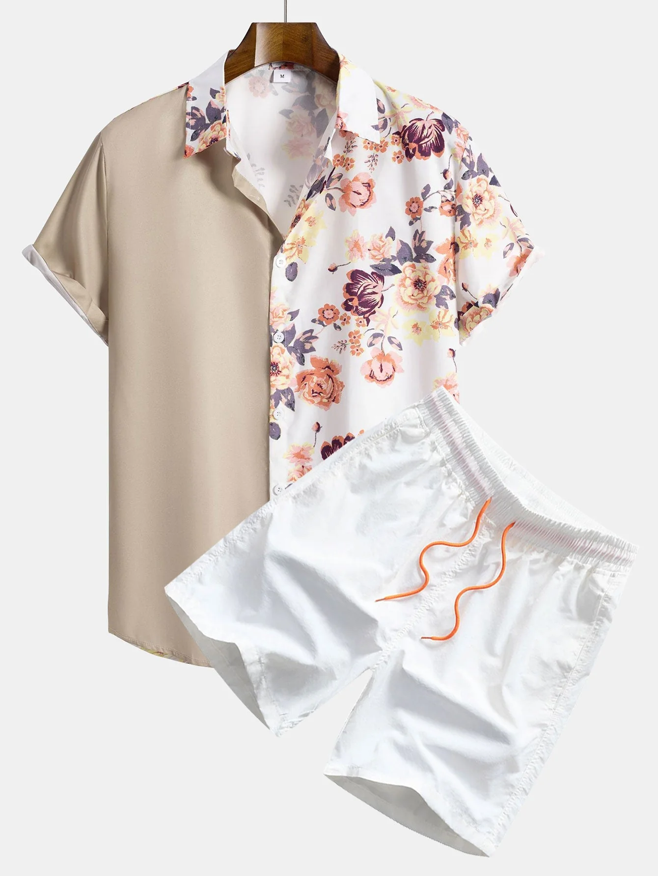 Adriel® | Floral Patchwork Print Button Up Shirt & Swim Shorts - Image 2