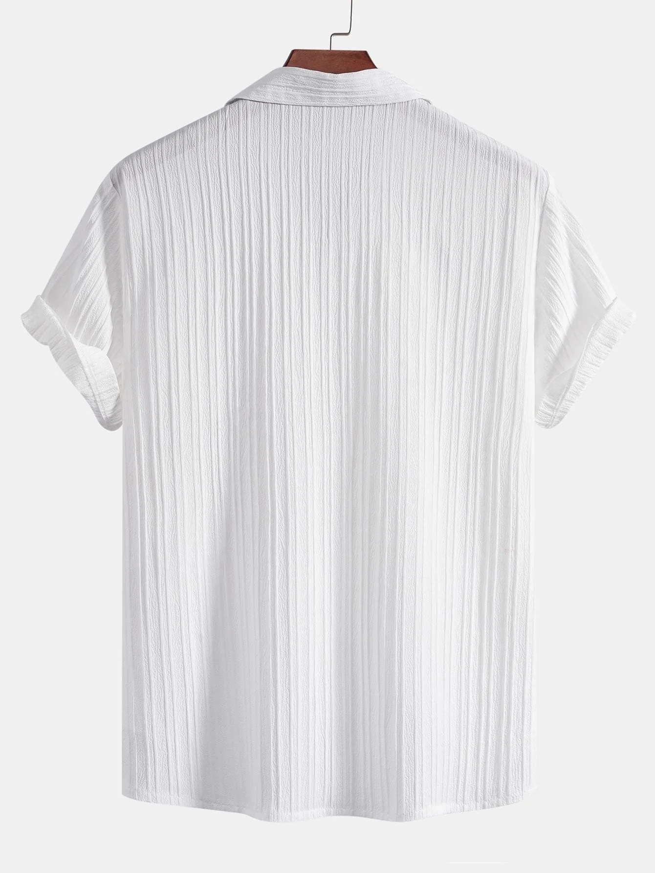 Aedan® | Striped Jacquard Cuban Collar Shirt & Straight Leg Pants - Image 4