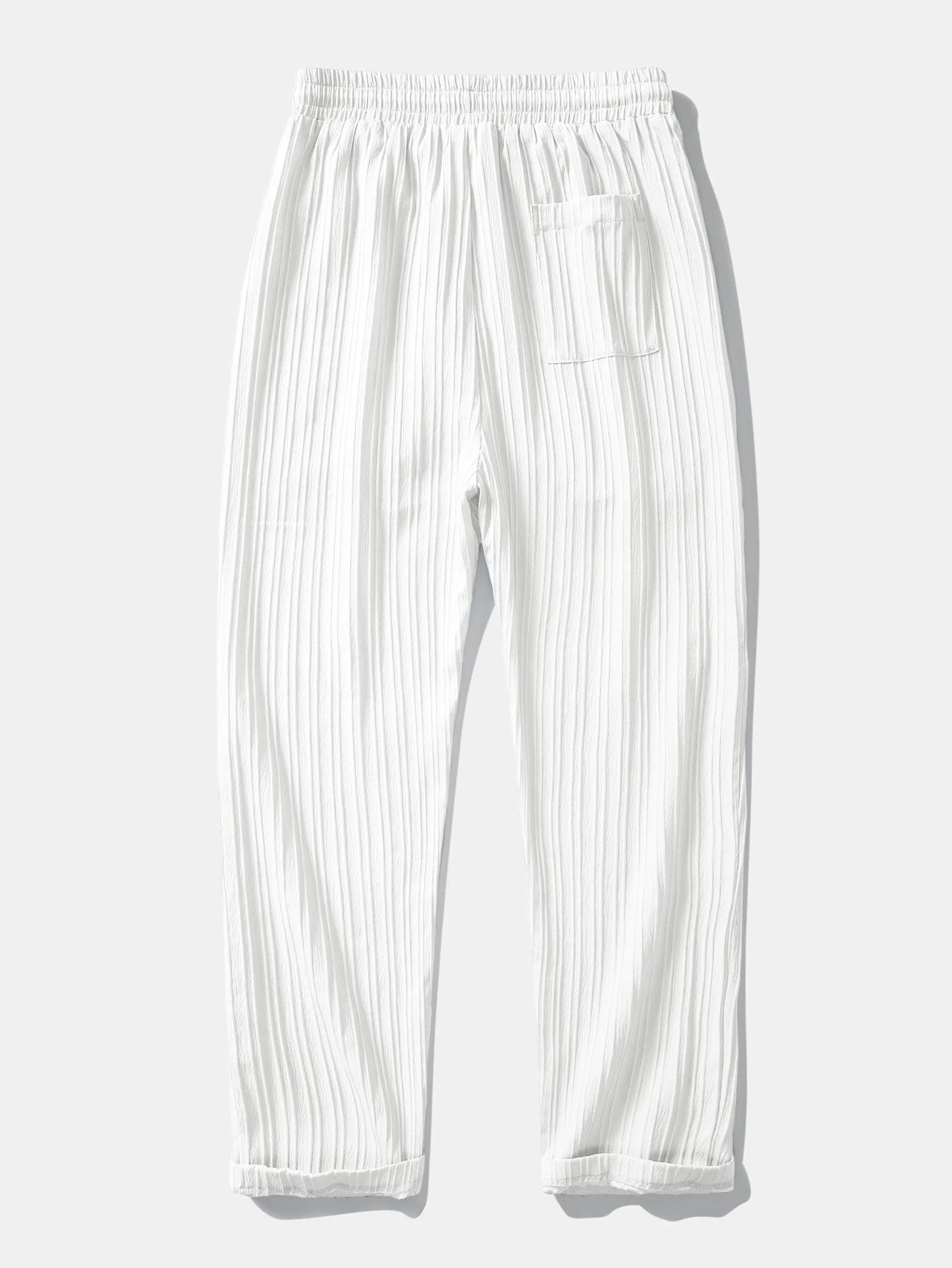 Aedan® | Striped Jacquard Cuban Collar Shirt & Straight Leg Pants - Image 6