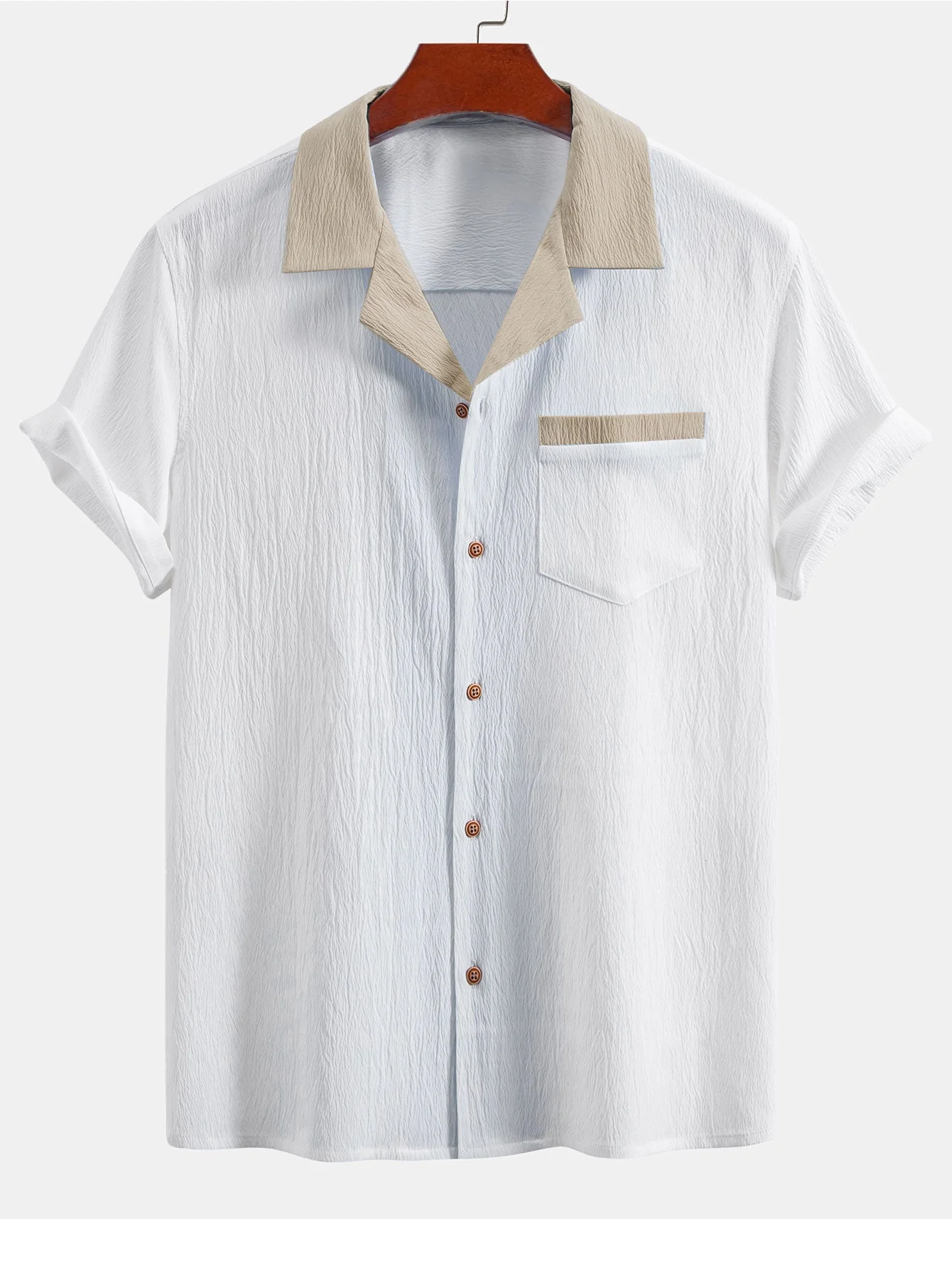Aedon® | Textured Contrast Cuban Shirt & Straight Leg Pants - Image 13
