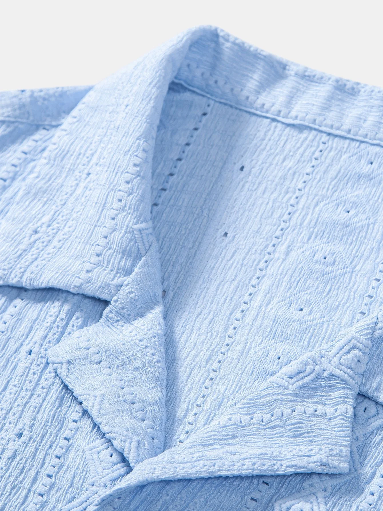Afan® | Geometric Jacquard Textured Cuban Shirt & Straight Leg Linen Pants - Image 15