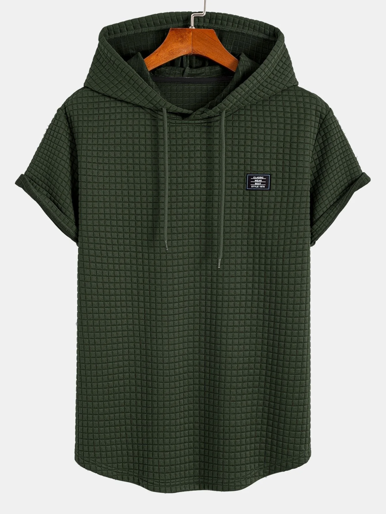Afif® | Waffle Hooded Arc Hem T-Shirt & Drawstring Corduroy Cargo Jogger Pants - Image 9