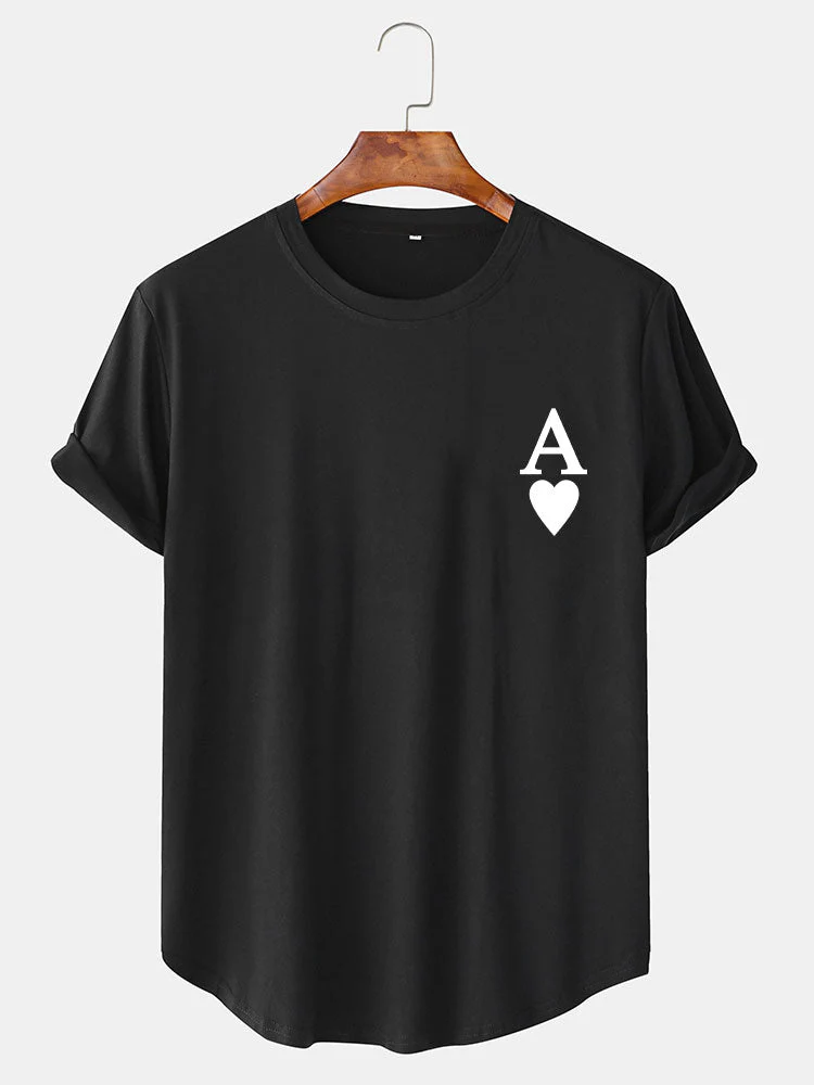 Agrippa® | Ace of Spades Print Arc Hem T-Shirt - Image 2