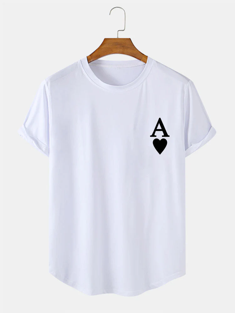 Agrippa® | Ace of Spades Print Arc Hem T-Shirt - Image 3