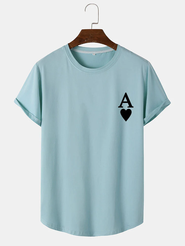 Agrippa® | Ace of Spades Print Arc Hem T-Shirt - Image 4