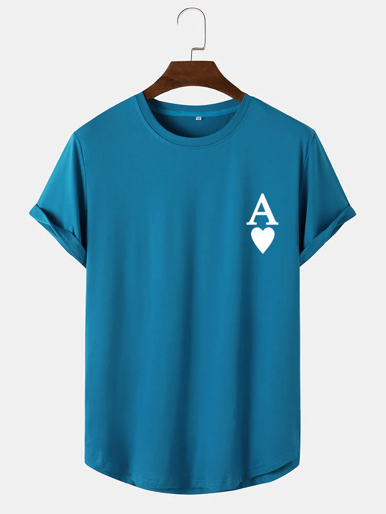 Agrippa® | Ace of Spades Print Arc Hem T-Shirt - Image 7