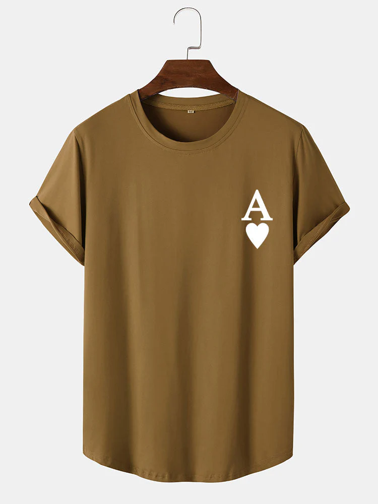Agrippa® | Ace of Spades Print Arc Hem T-Shirt - Image 8