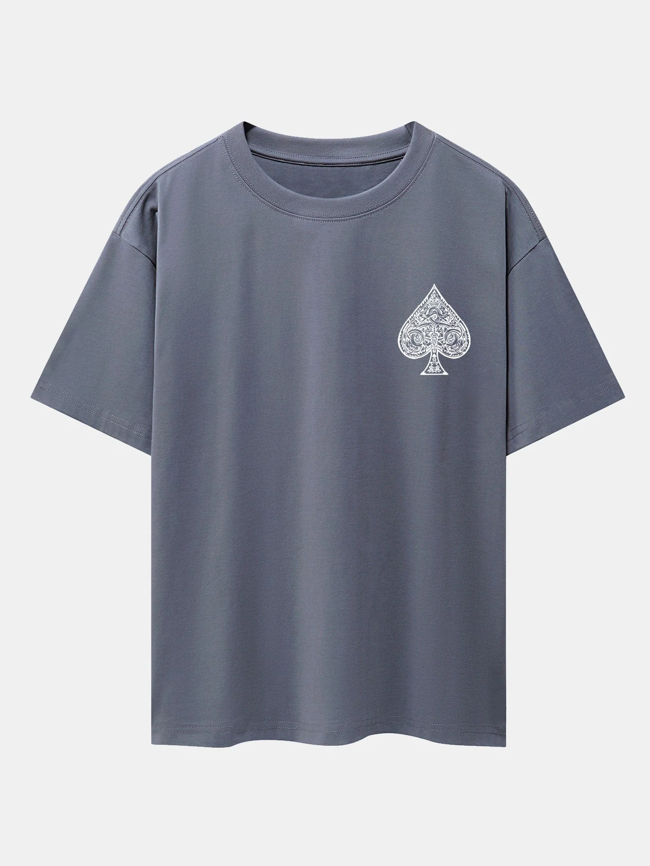 Ahab® | Ace Of Spades Print Drop Shoulder Oversize T-Shirt - Image 10