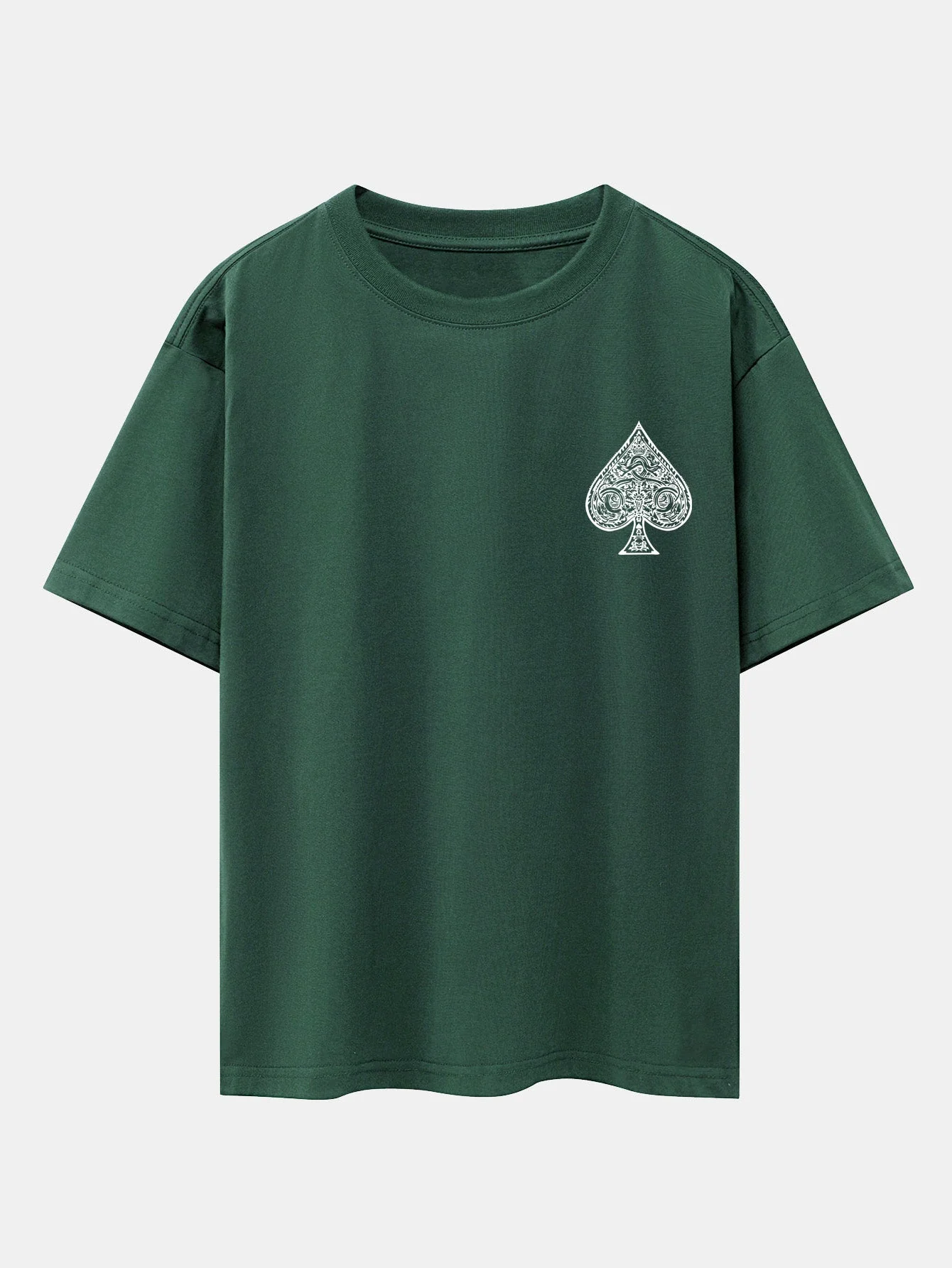Ahab® | Ace Of Spades Print Drop Shoulder Oversize T-Shirt - Image 12