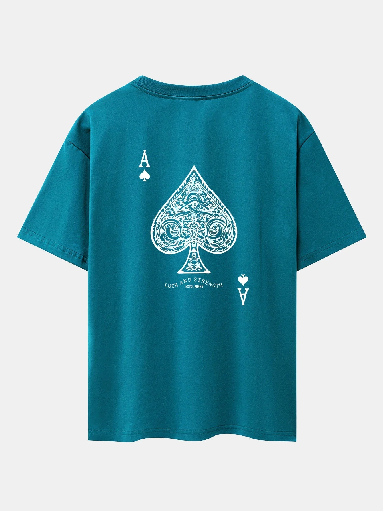 Ahab® | Ace Of Spades Print Drop Shoulder Oversize T-Shirt - Image 13