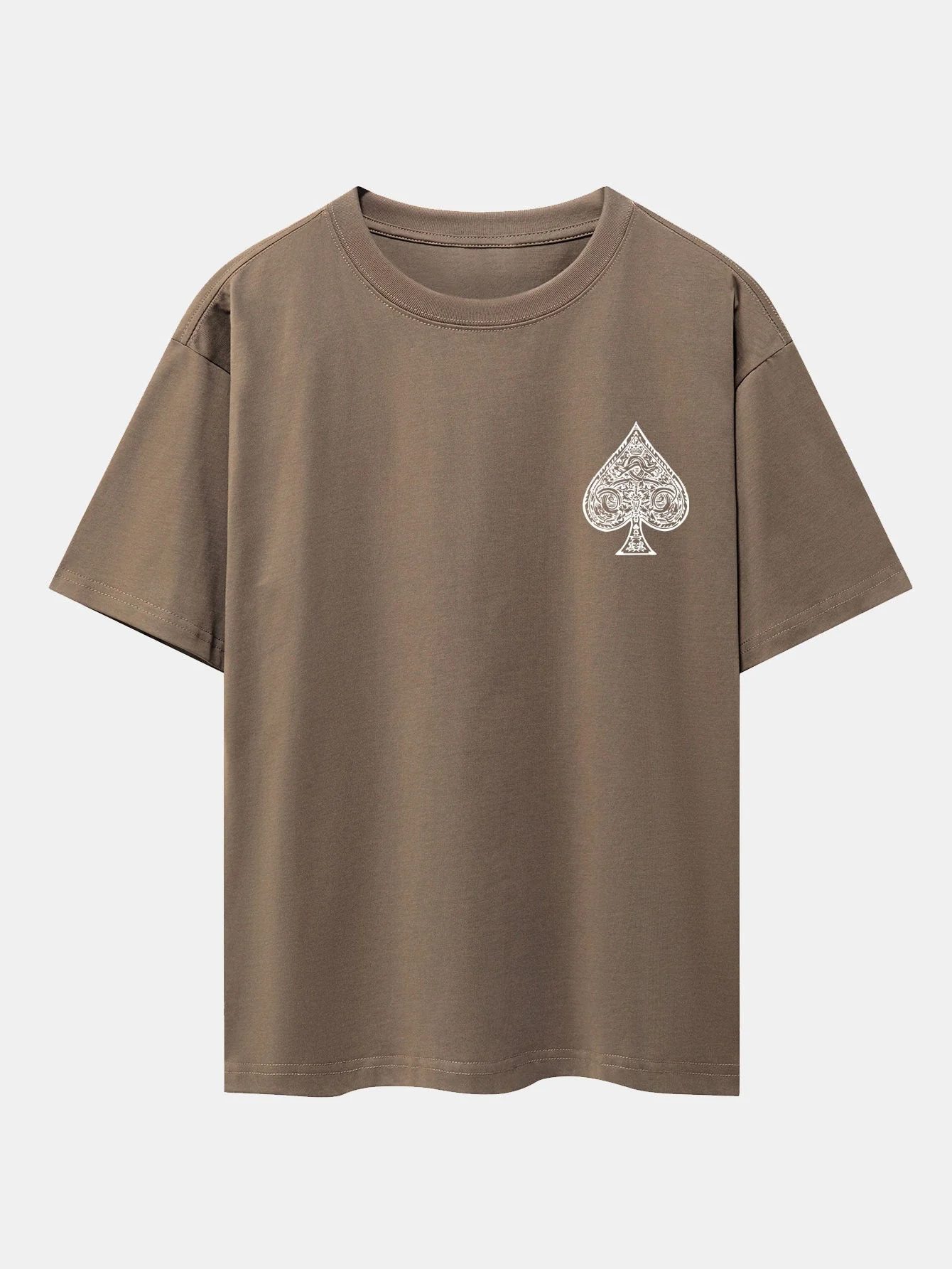 Ahab® | Ace Of Spades Print Drop Shoulder Oversize T-Shirt - Image 16