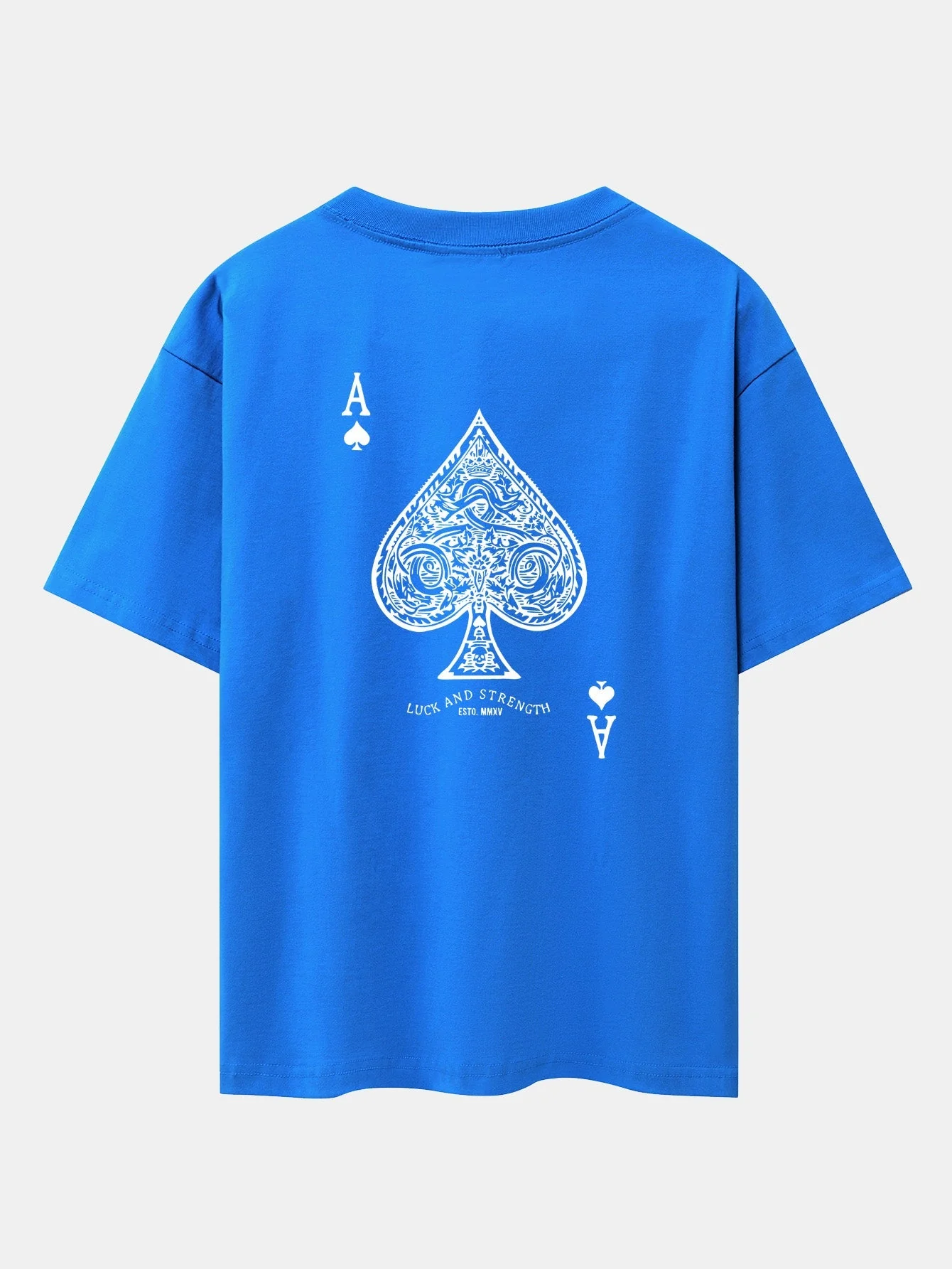 Ahab® | Ace Of Spades Print Drop Shoulder Oversize T-Shirt - Image 17