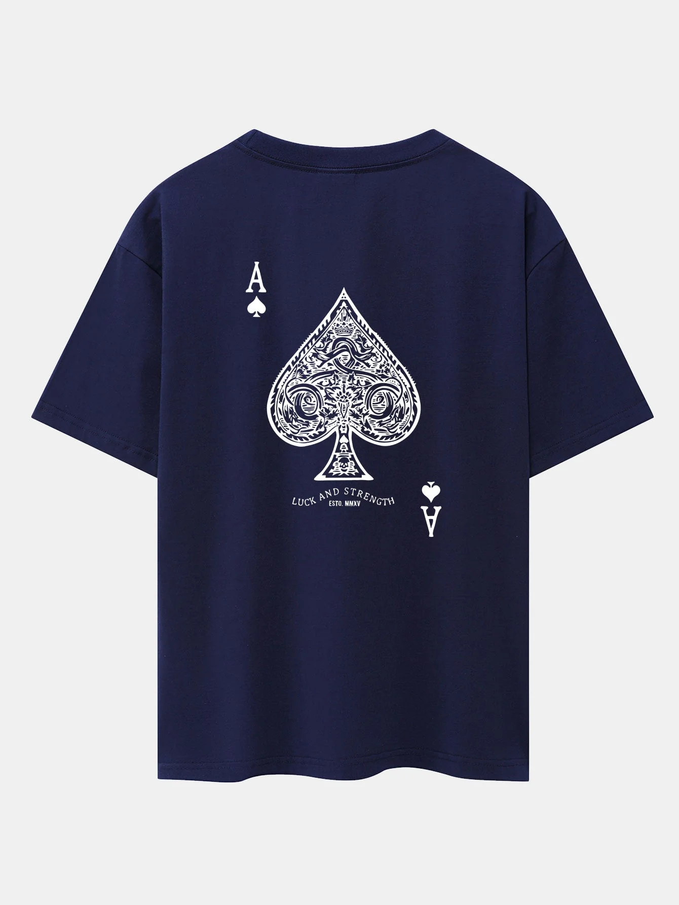 Ahab® | Ace Of Spades Print Drop Shoulder Oversize T-Shirt - Image 19