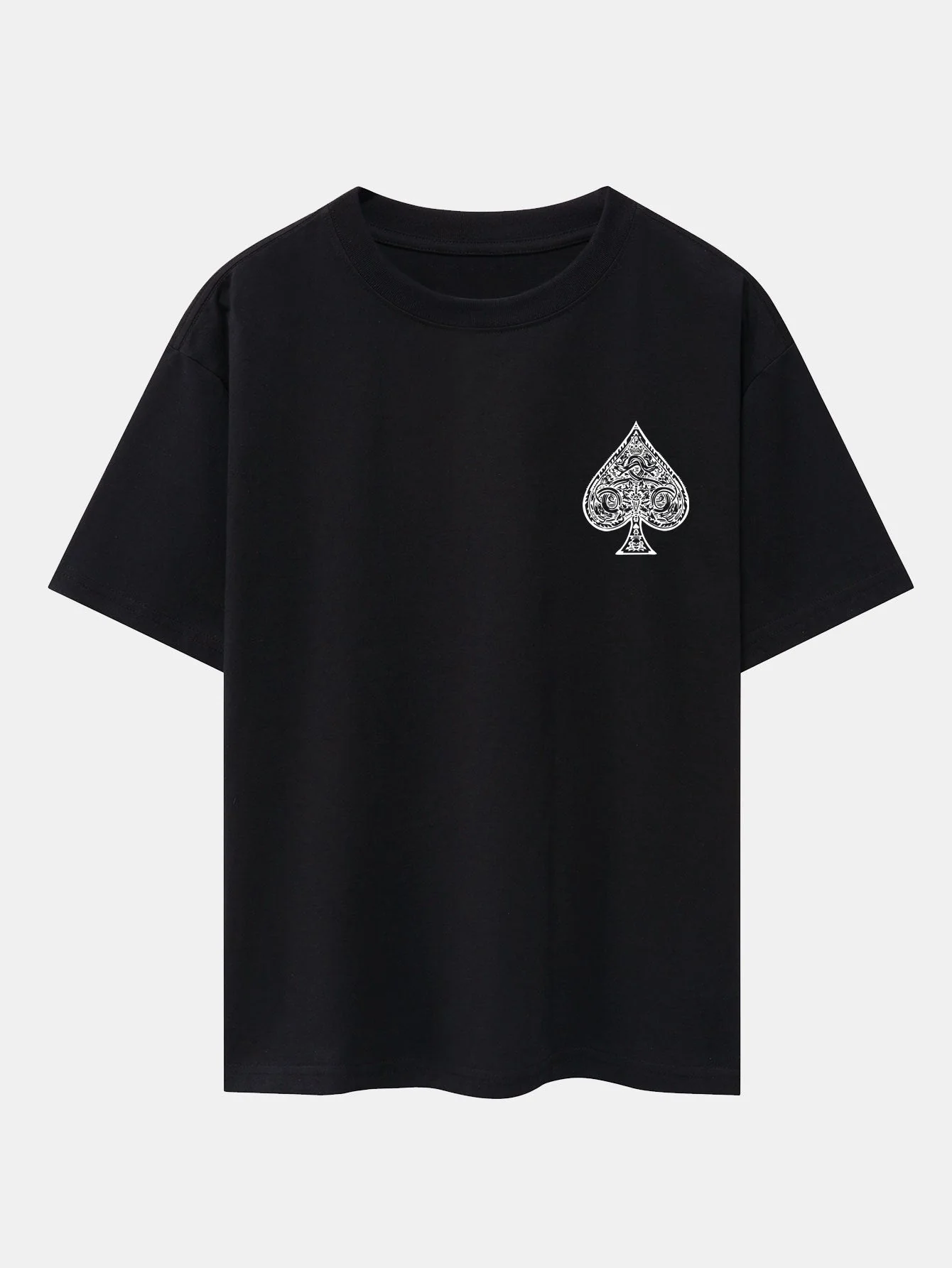Ahab® | Ace Of Spades Print Drop Shoulder Oversize T-Shirt - Image 2