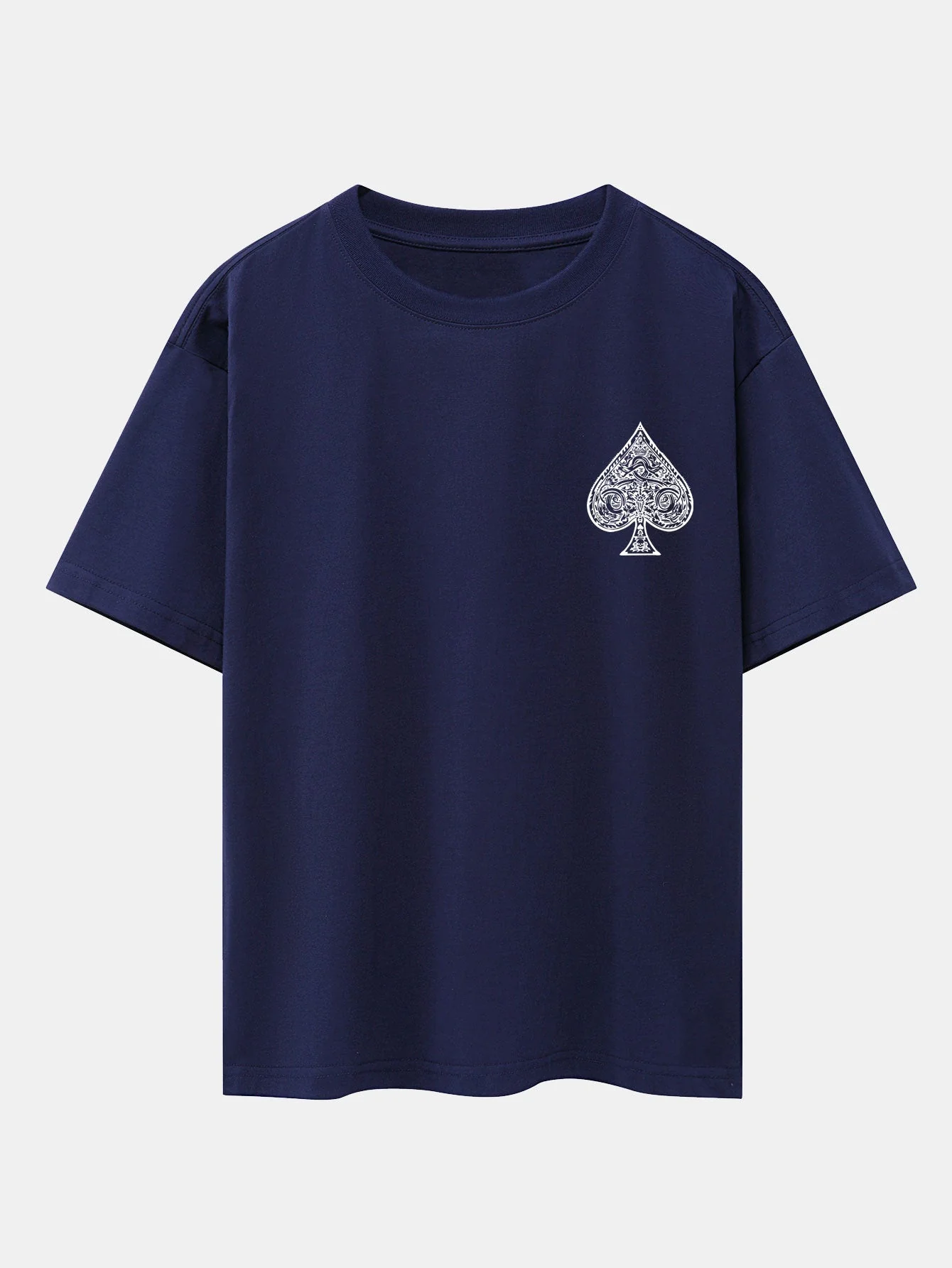 Ahab® | Ace Of Spades Print Drop Shoulder Oversize T-Shirt - Image 20