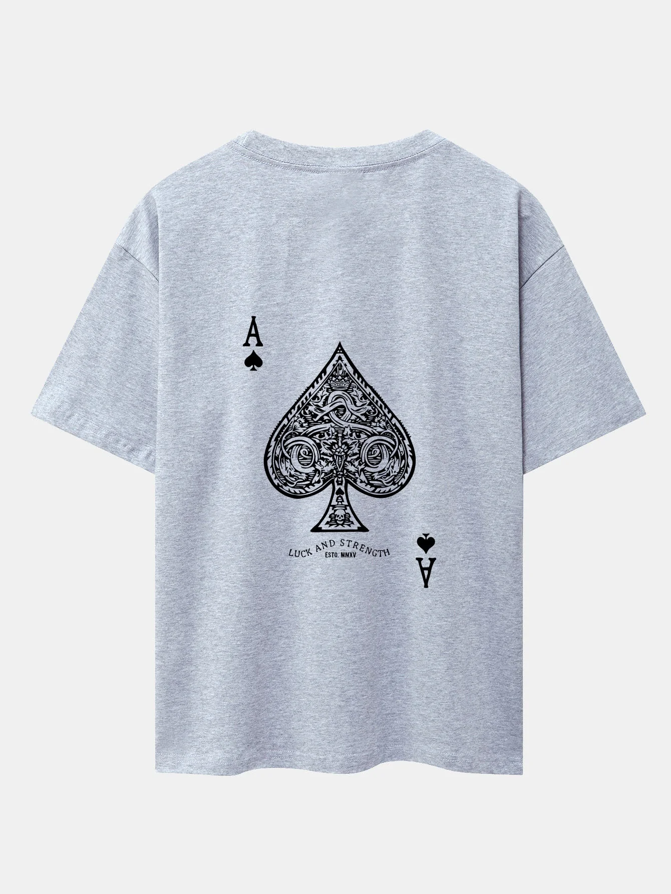 Ahab® | Ace Of Spades Print Drop Shoulder Oversize T-Shirt - Image 21