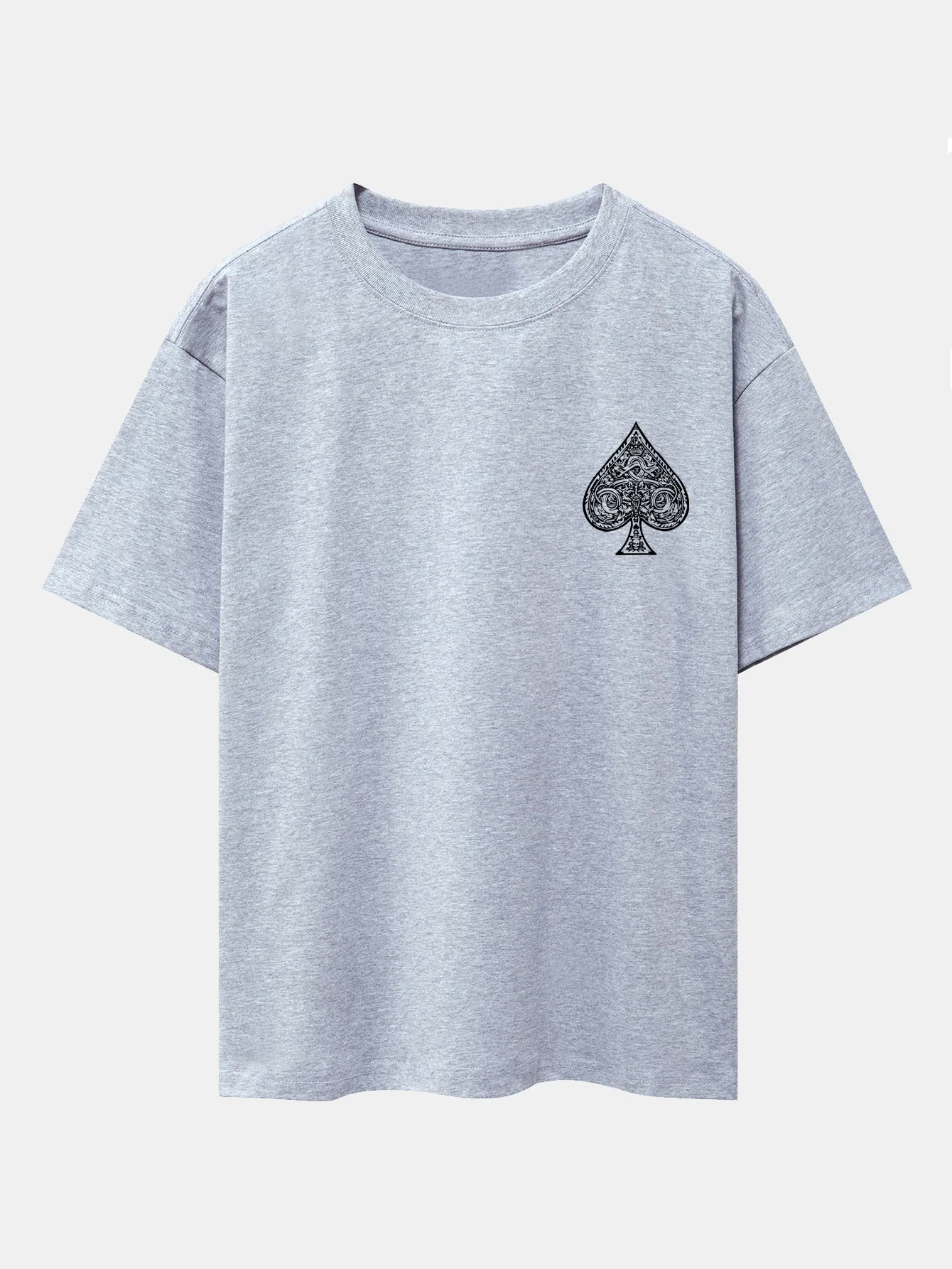 Ahab® | Ace Of Spades Print Drop Shoulder Oversize T-Shirt - Image 22