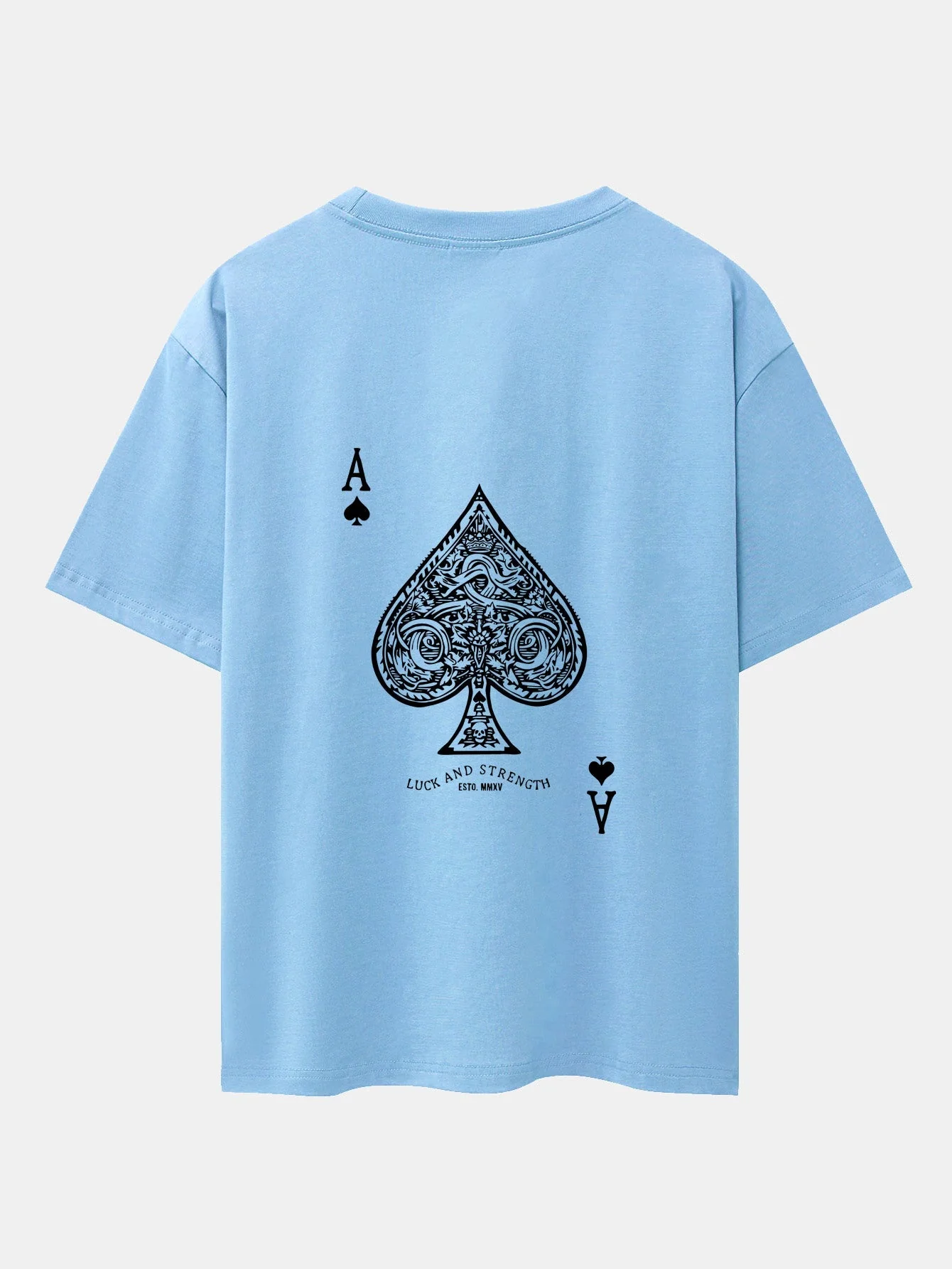 Ahab® | Ace Of Spades Print Drop Shoulder Oversize T-Shirt - Image 23