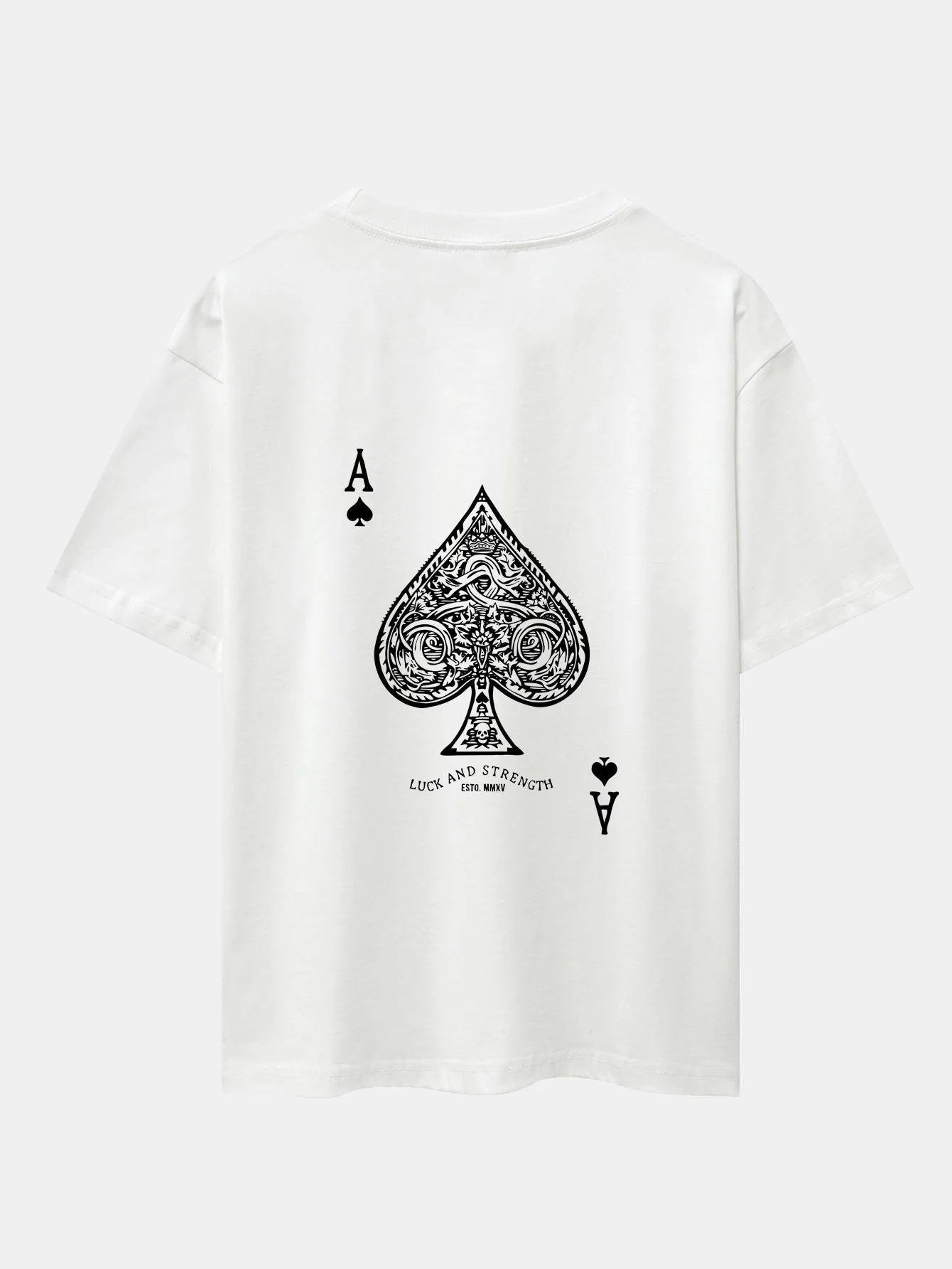 Ahab® | Ace Of Spades Print Drop Shoulder Oversize T-Shirt - Image 3