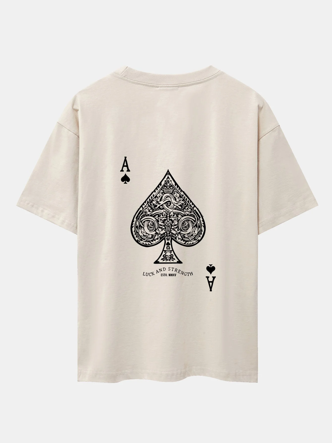 Ahab® | Ace Of Spades Print Drop Shoulder Oversize T-Shirt - Image 5