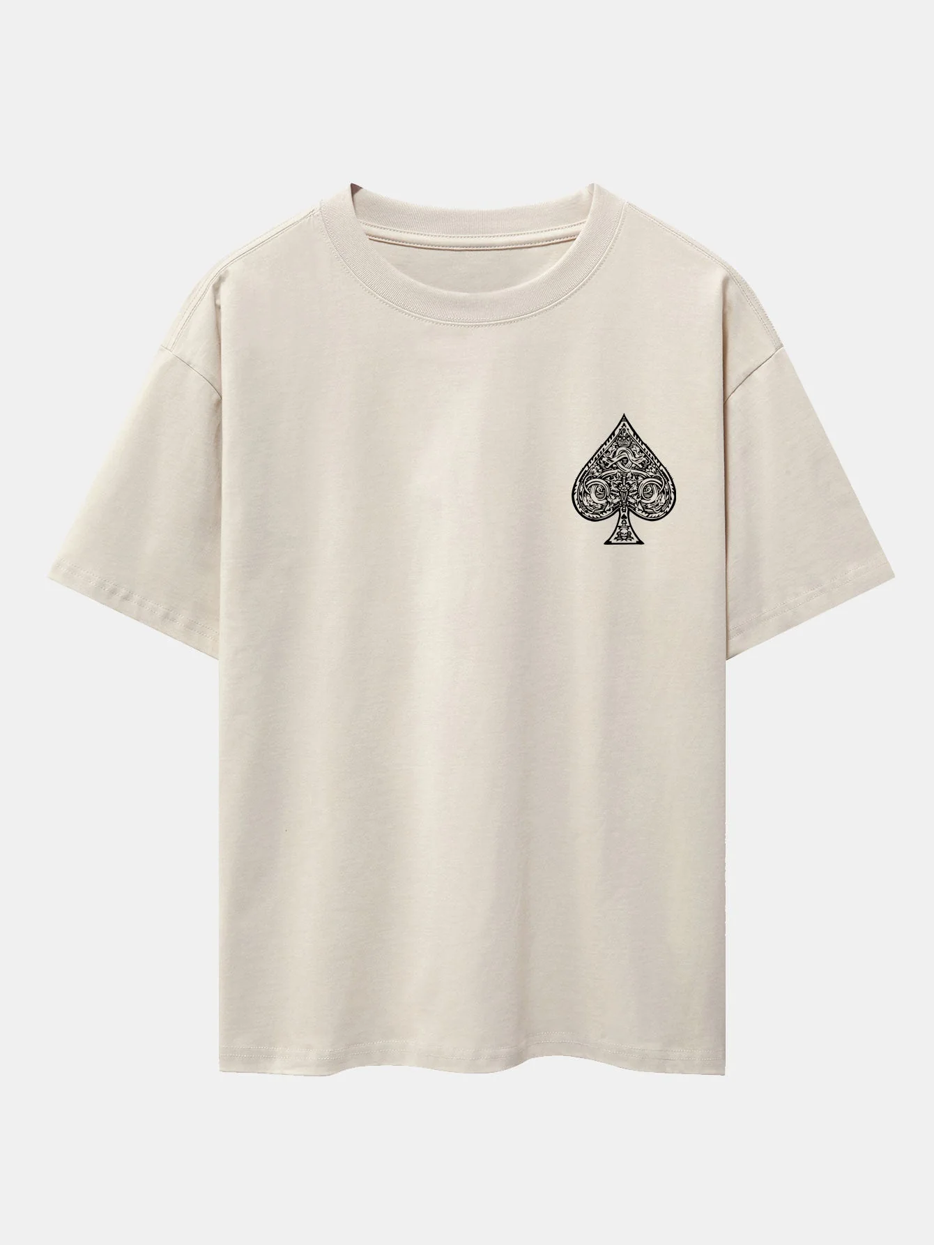 Ahab® | Ace Of Spades Print Drop Shoulder Oversize T-Shirt - Image 6