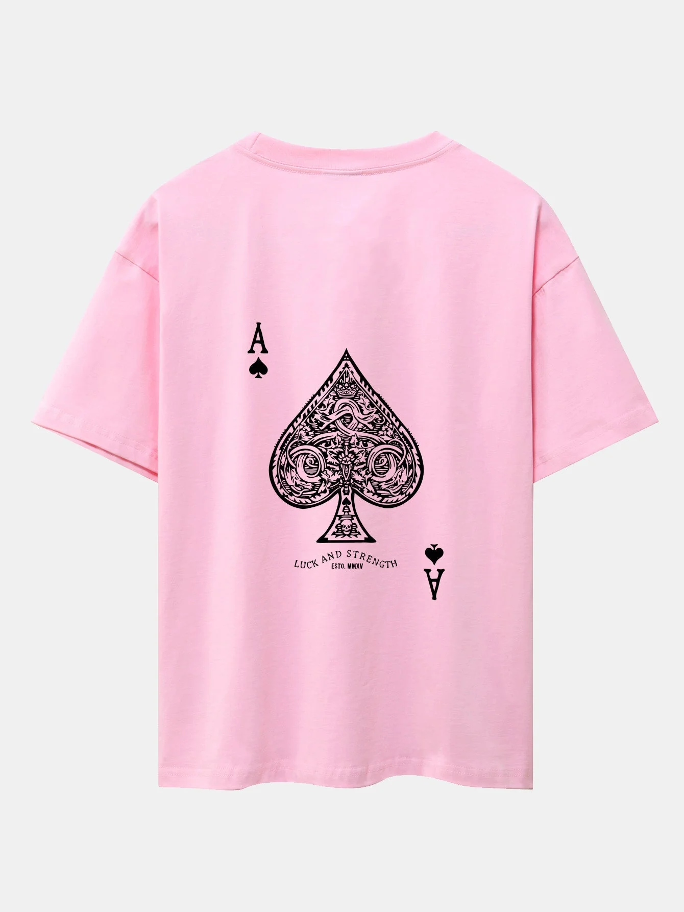 Ahab® | Ace Of Spades Print Drop Shoulder Oversize T-Shirt - Image 7