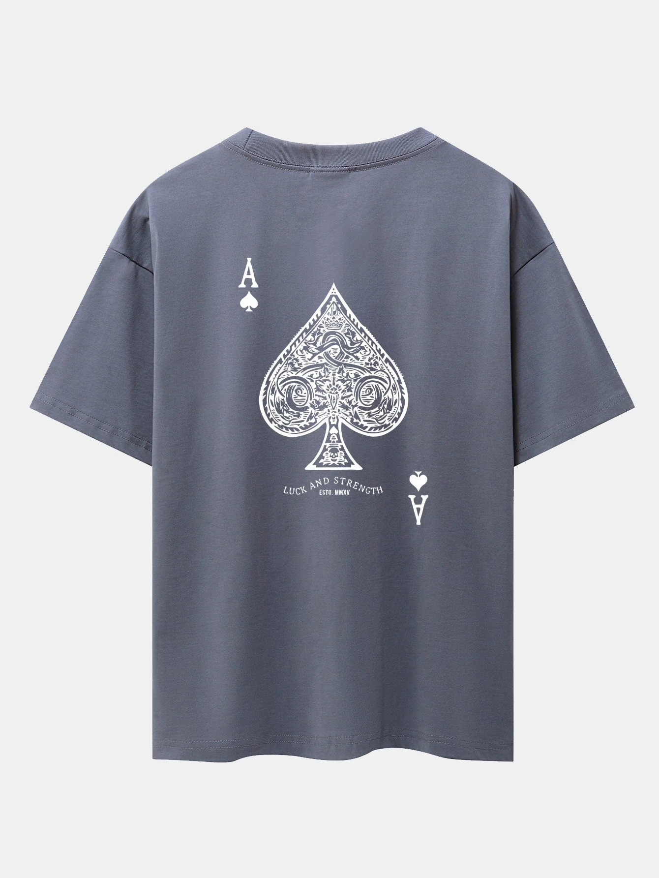 Ahab® | Ace Of Spades Print Drop Shoulder Oversize T-Shirt - Image 9